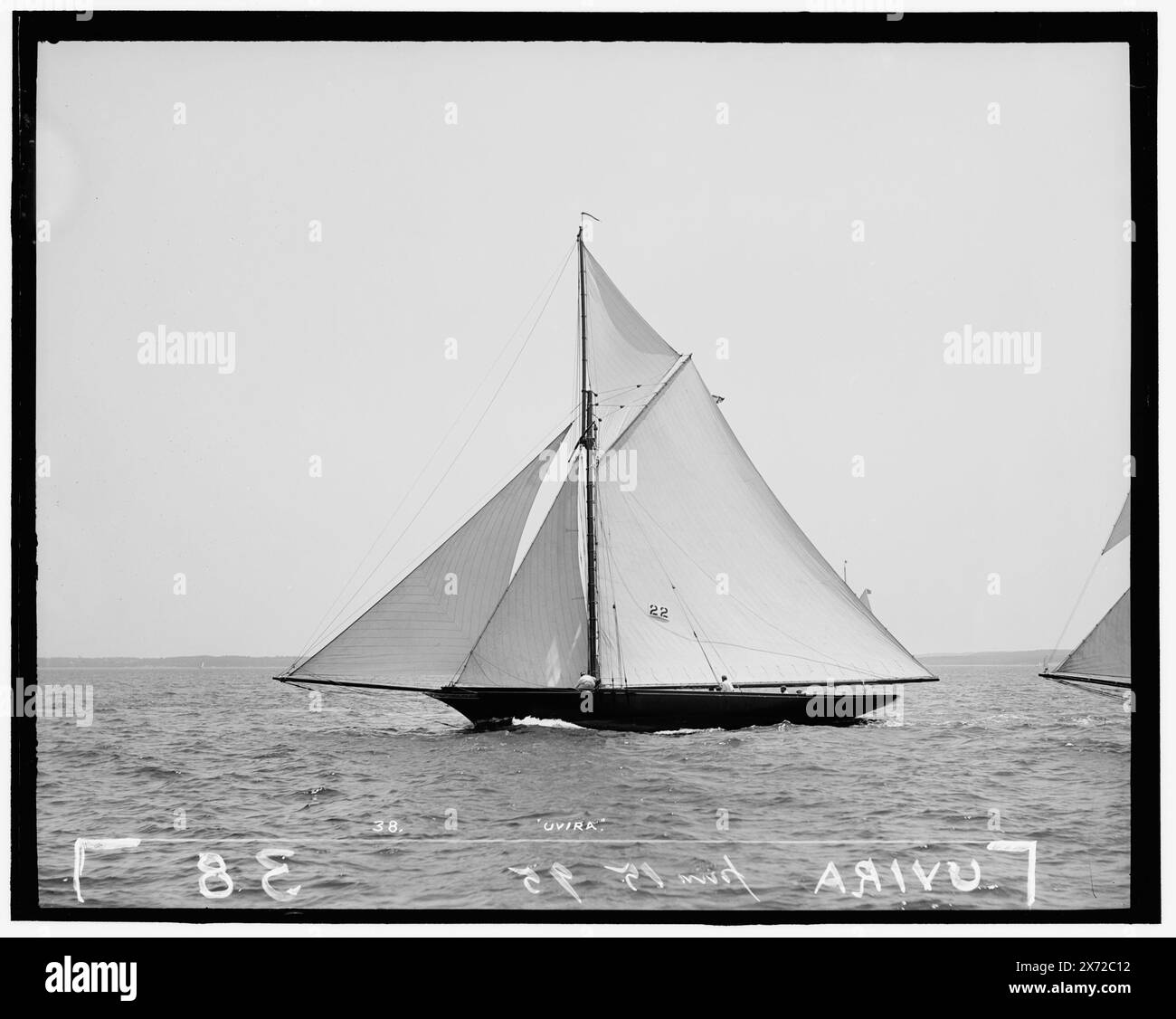 Uvira, Attribution based on style of title and numbering., '38' on negative., No Detroit Publishing Co. no., Gift; State Historical Society of Colorado; 1949,  Uvira (Cutter) , Yachts. Stock Photo