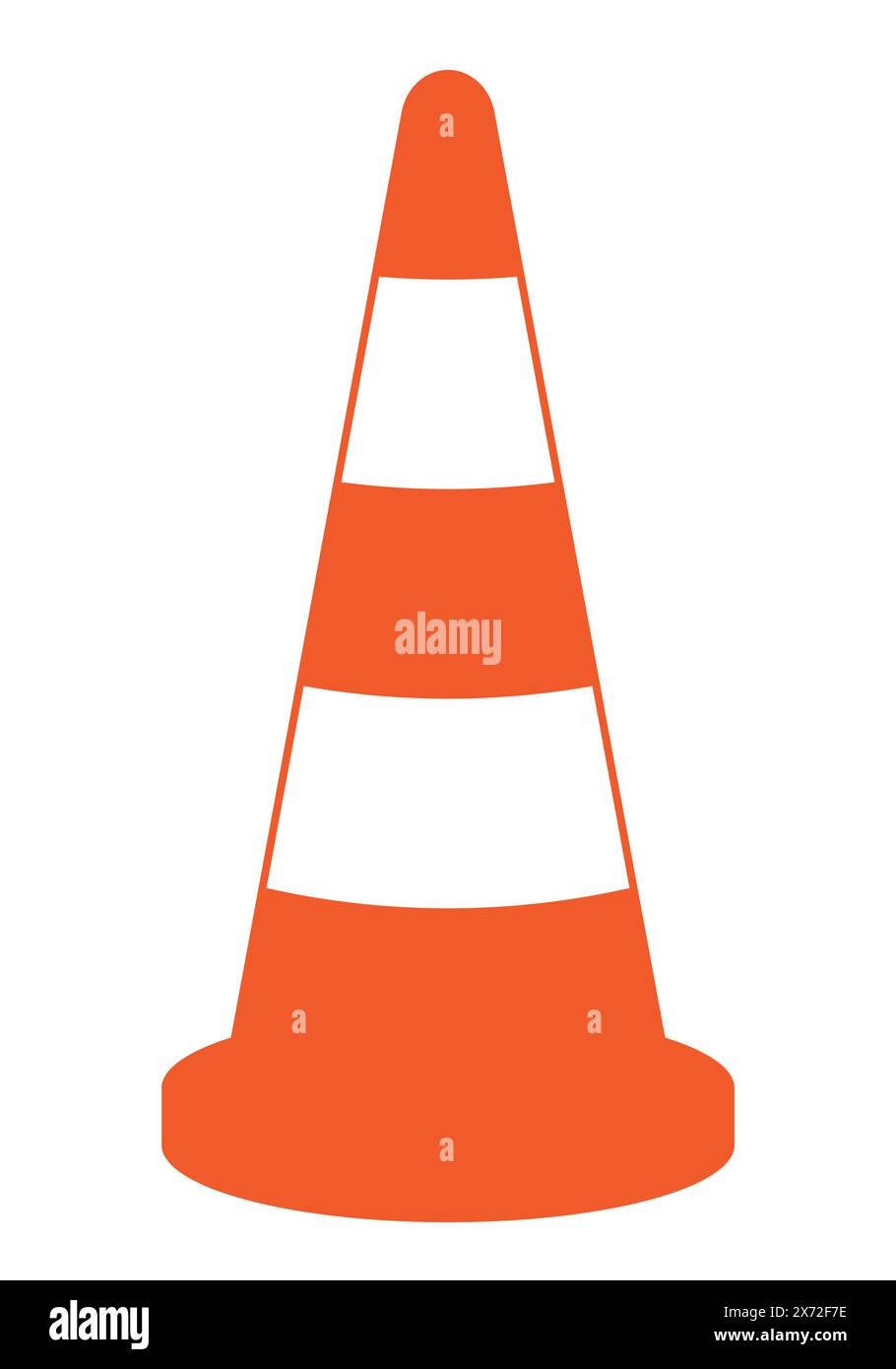 Traffic cone illustration, color vector symbol shape Stock Vector