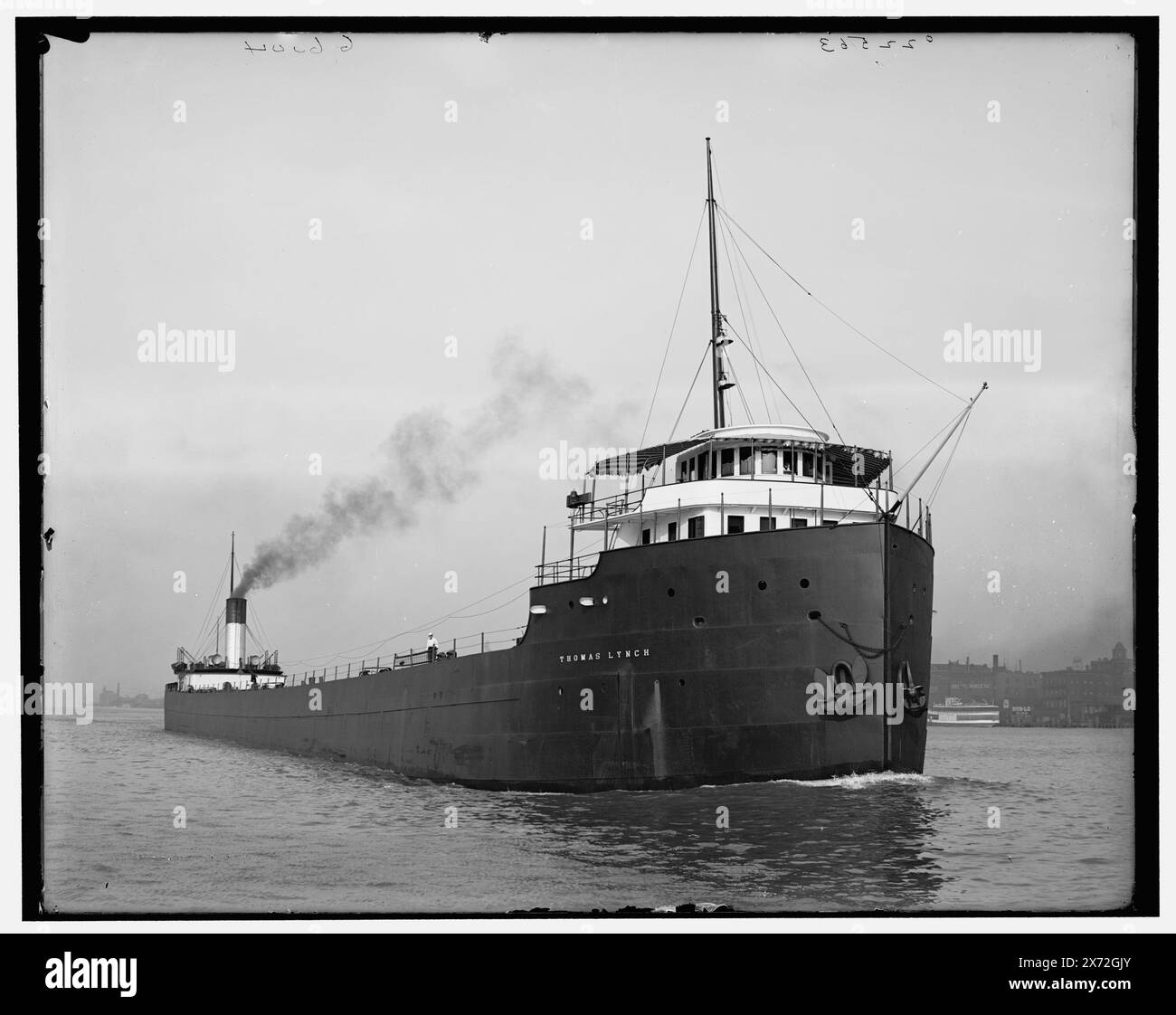 Steamer Thomas Lynch, 'G 6004' on negative., Detroit Publishing Co. no. 022563., Gift; State Historical Society of Colorado; 1949,  Thomas Lynch (Freighter) , Cargo ships. Stock Photo