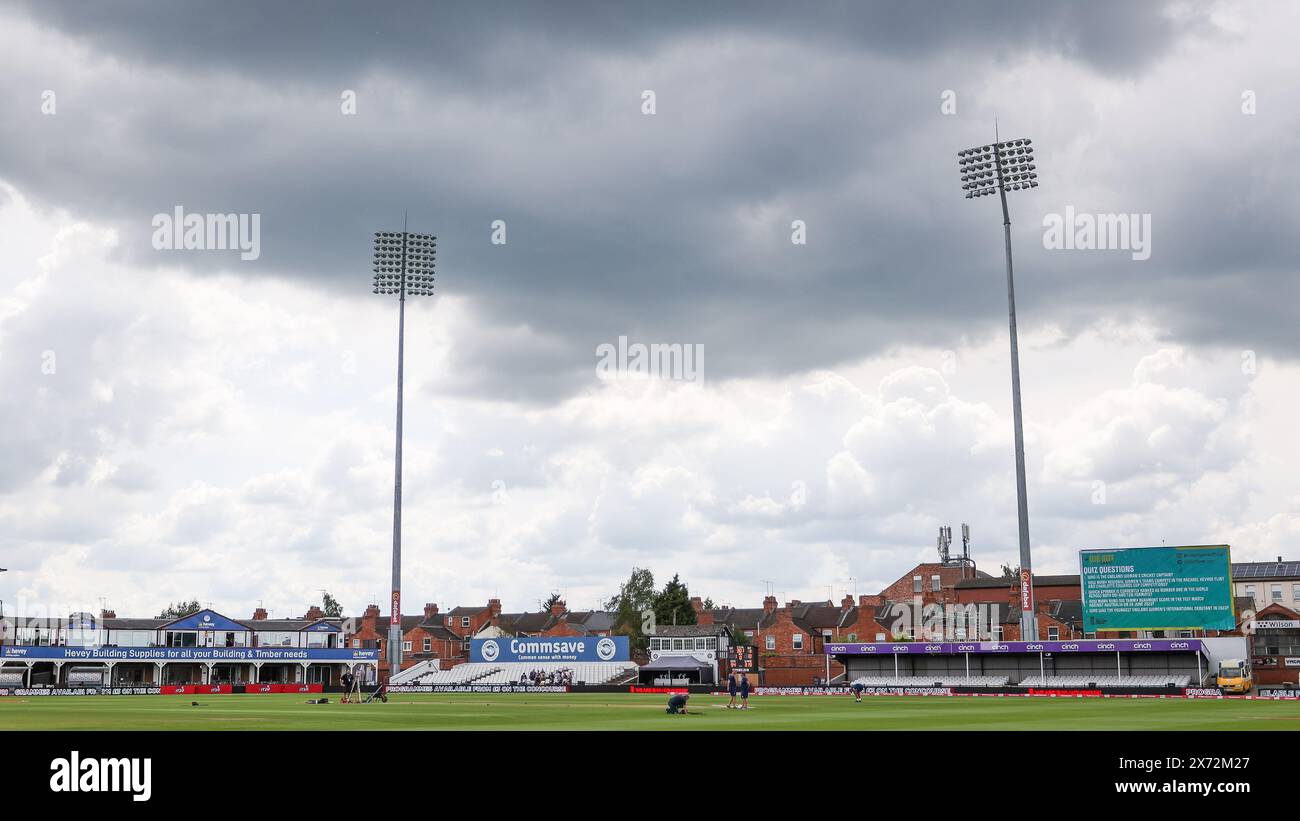 Northampton, UK. 17th May, 2024. A general view of the ground ahead of the Women's Vitality IT20 match between England Women and Pakistan Women at the County Ground, Northampton, UK on 17 May 2024. Photo by Stuart Leggett. Editorial use only, license required for commercial use. No use in betting, games or a single club/league/player publications. Credit: UK Sports Pics Ltd/Alamy Live News Stock Photo