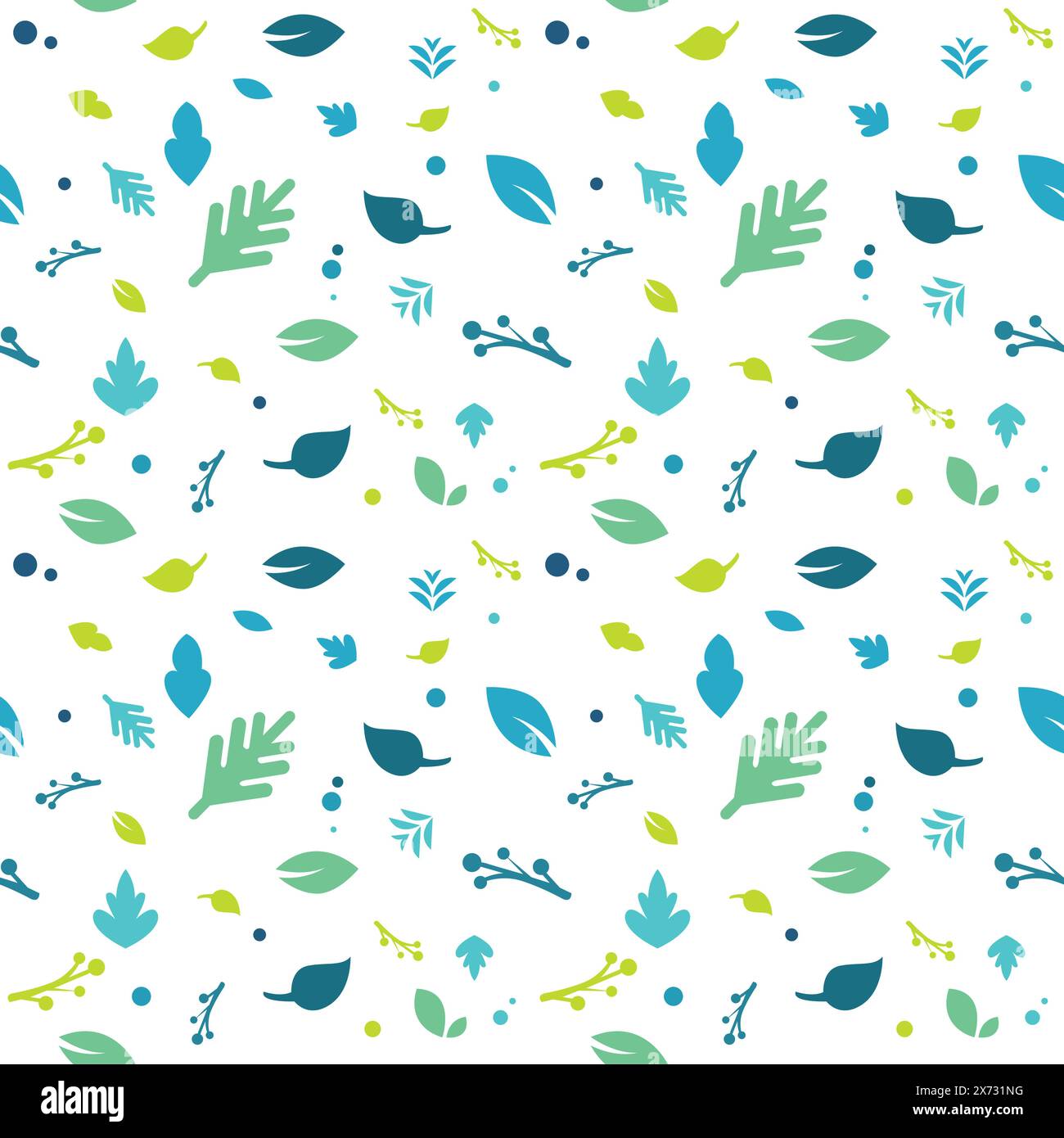 Seamless leaf pattern. White flowers background vector. nature background Stock Vector