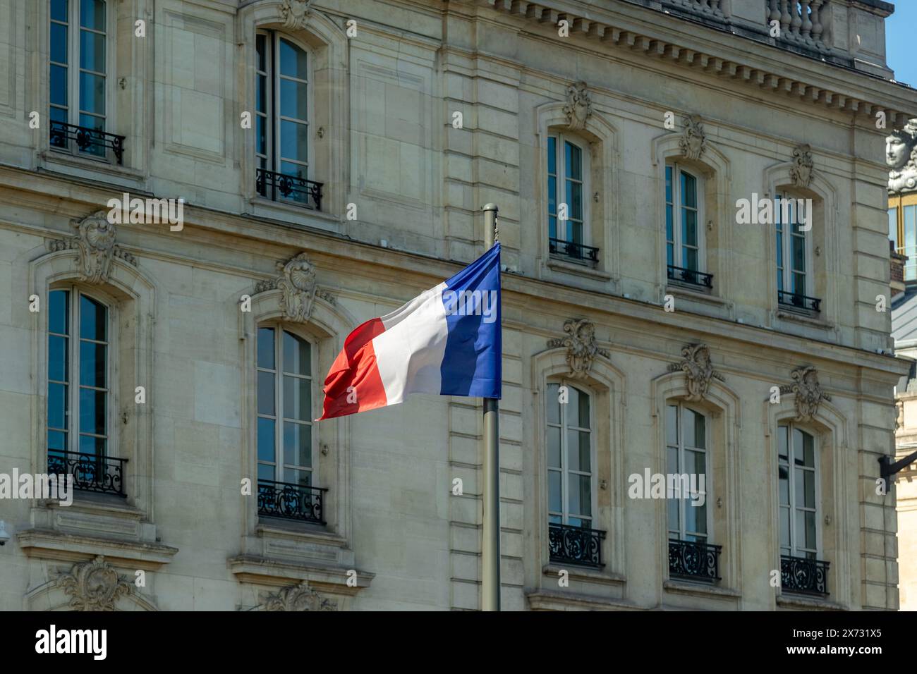 French metal float with tri colour flag Ferax, Manfuacture