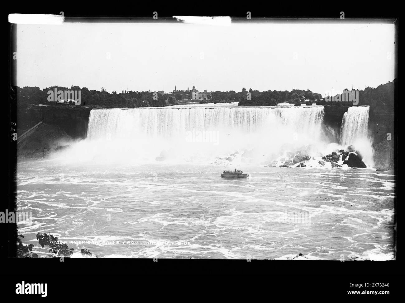 American Falls from Canadian side, Attribution to Jackson based on Catalogue of the W.H. Jackson Views (1898)., Detroit Publishing Co. no. 07883., Gift; State Historical Society of Colorado; 1949,  Waterfalls. , United States, New York (State), Niagara Falls. Stock Photo