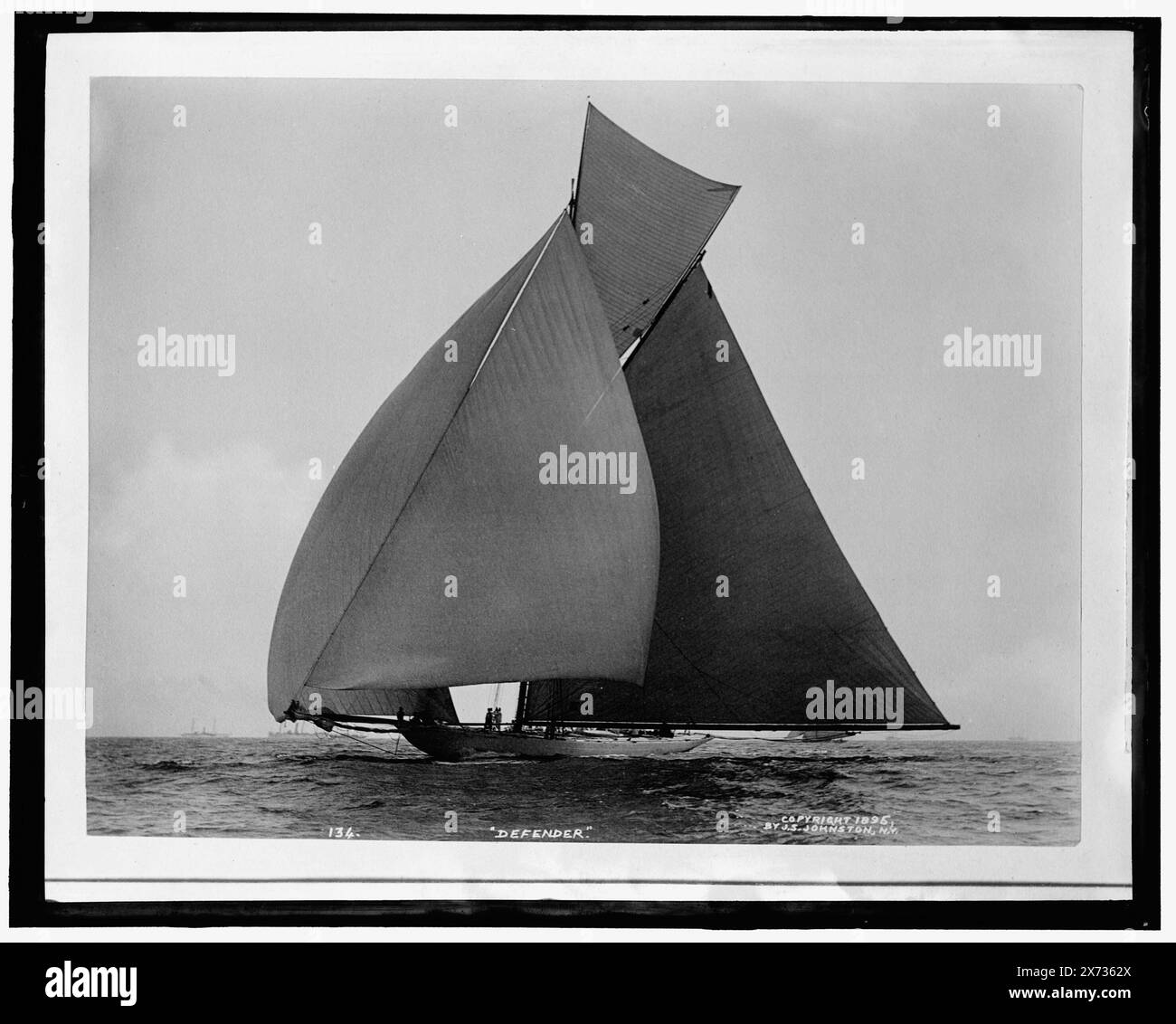 Rare 1895 Albumen Photograph by J. S. Johnston of America's Cup Yacht Rare 1895 Albumen Photograph by J. S. Johnston of America's Cup Yacht