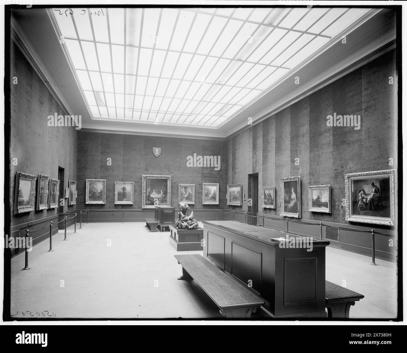 Toledo Museum of Art, north gallery, Toledo, Ohio, Title from jacket., 'McC 675' on negative., Detroit Publishing Co. no. 500502., Gift; State Historical Society of Colorado; 1949,  Paintings. , Galleries & museums. , Interiors. , Skylights. , United States, Ohio, Toledo. Stock Photo