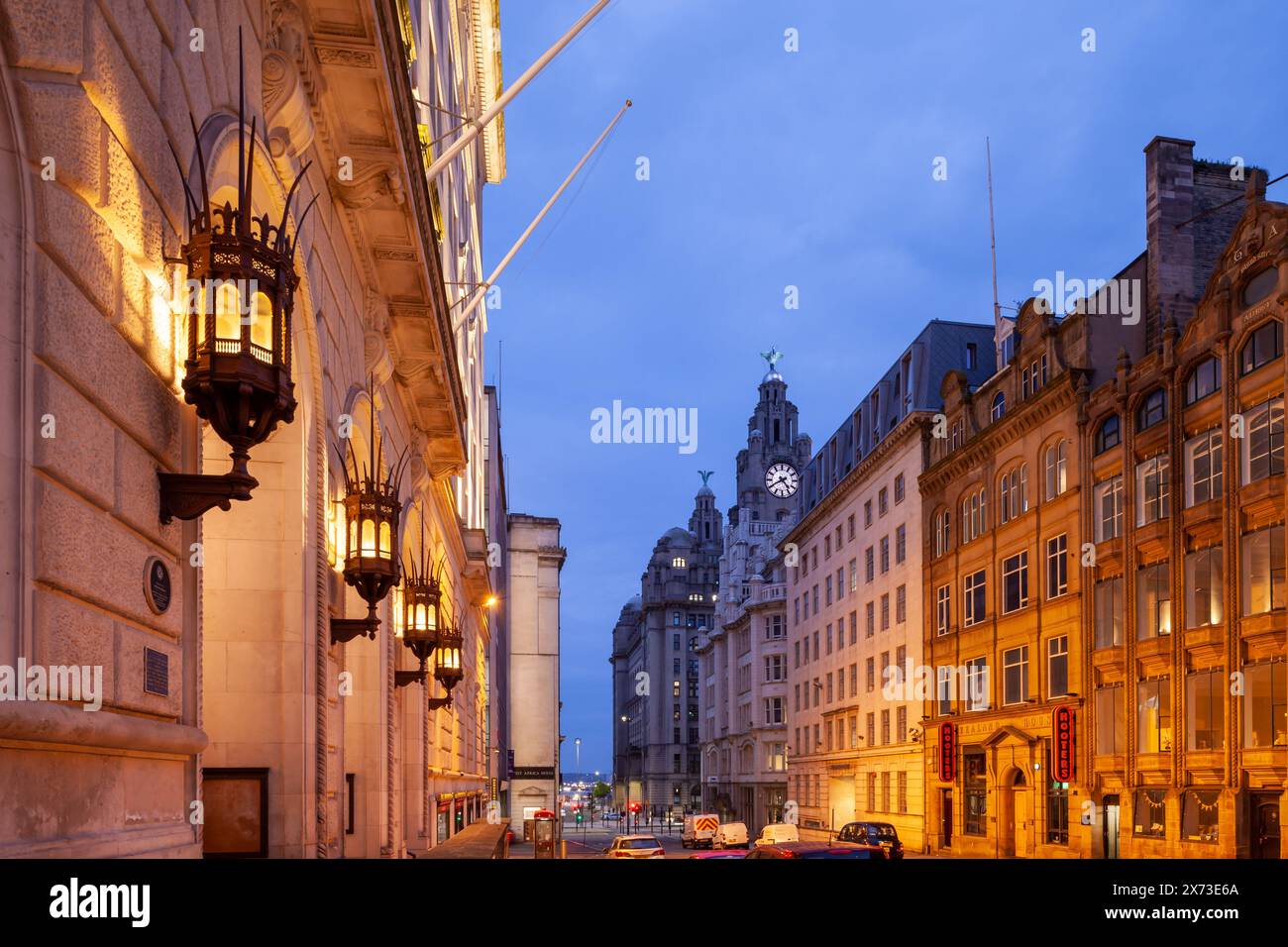 Dawn on Water Street in Liverpool city centre Stock Photo Alamy