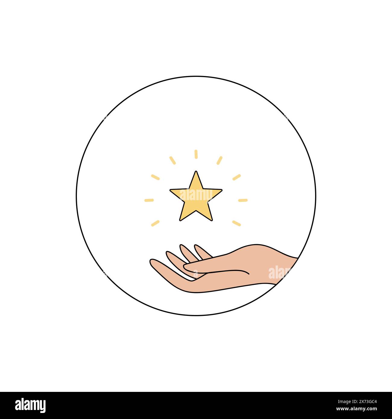 Star Hand Icon Hand holding a golden star with rays Stock Vector Image & Art - Alamy
