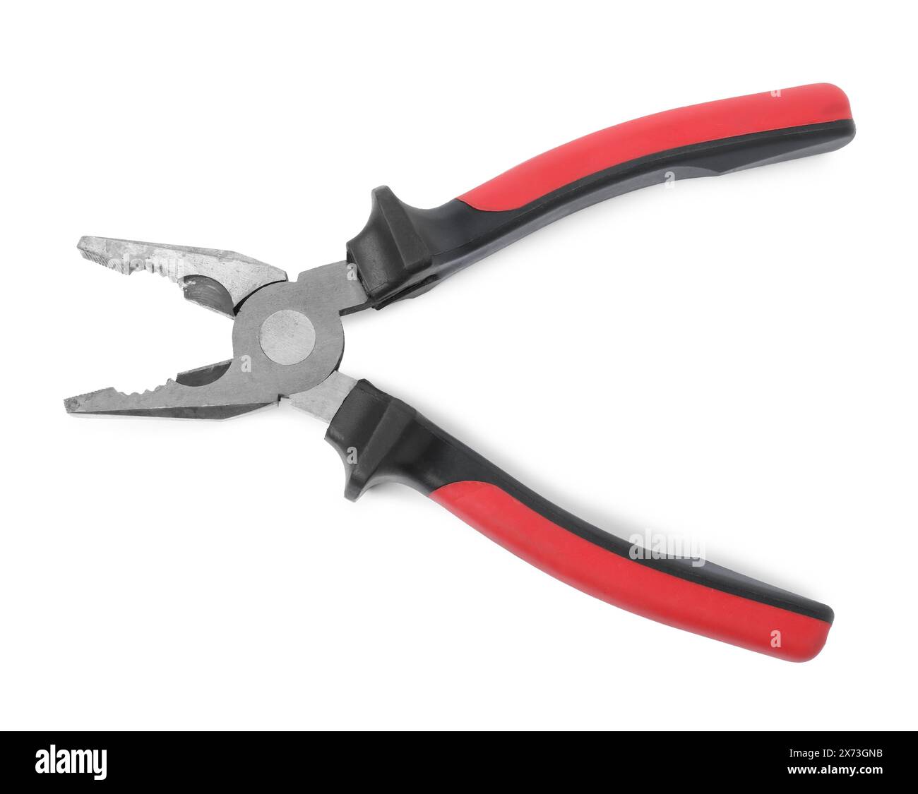 New combination pliers isolated on white, top view Stock Photo