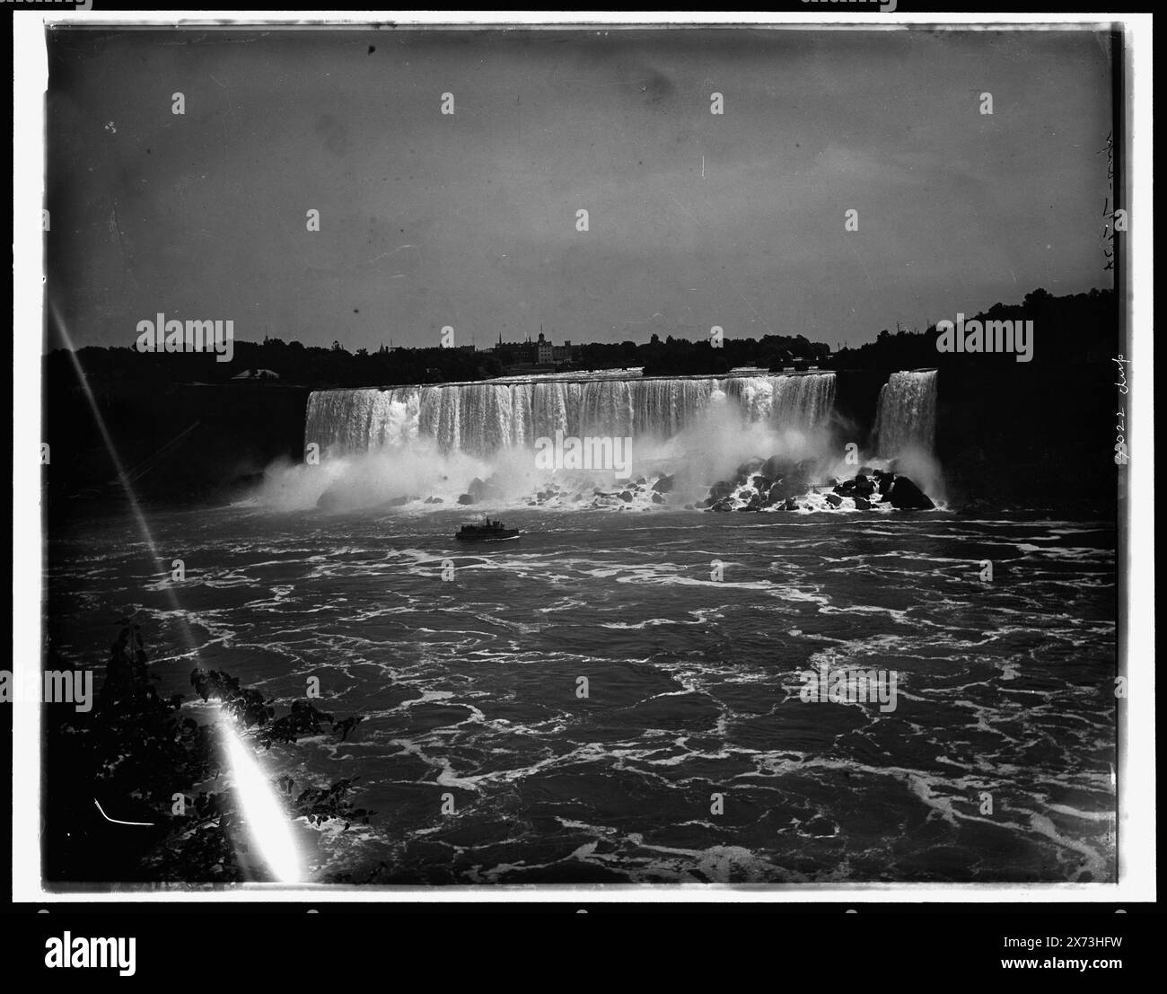American Falls from Canada side, Title and attribution to Jackson based on Catalogue of the W.H. Jackson Views (1898)., 'Dup' on negative and transparency., Corresponding glass transparency (same series code) available on videodisc frame 1A-28828., No Detroit Publishing Co. no., Gift; State Historical Society of Colorado; 1949,  Waterfalls. , United States, New York (State), Niagara Falls. Stock Photo