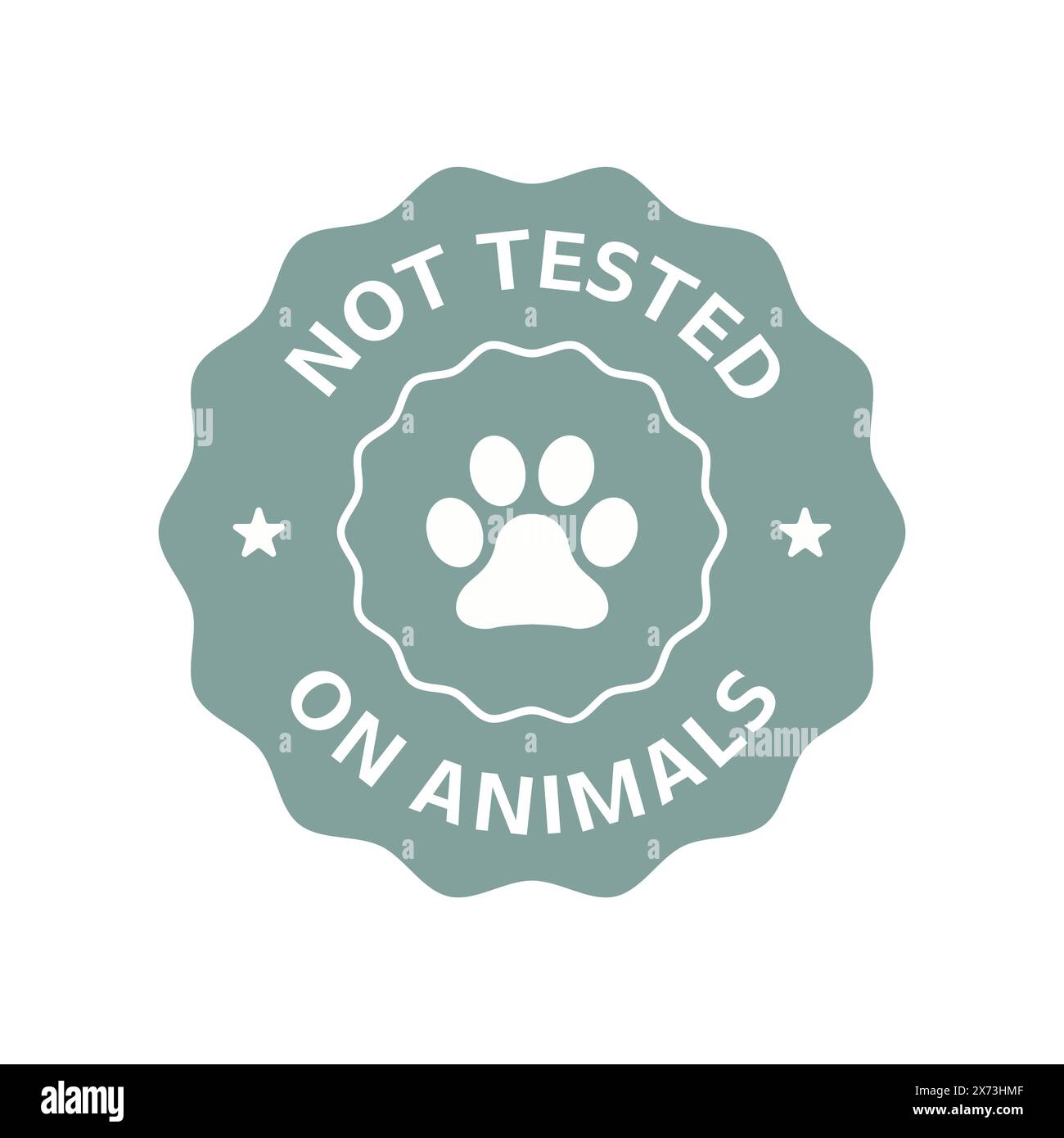 Not tested on animals badge with paw print Stock Vector Image & Art - Alamy