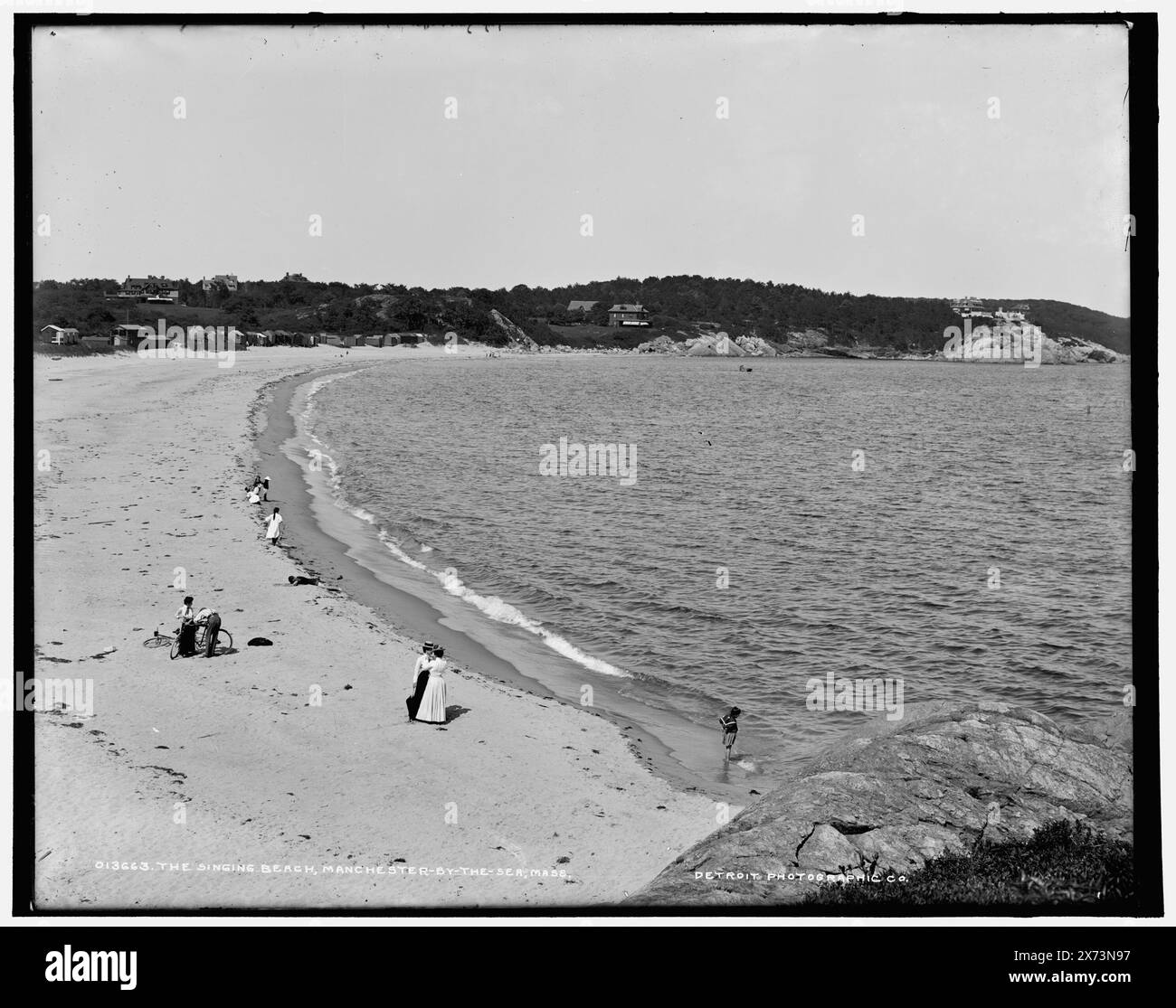 The Singing beach, Manchester-by-the-Sea, Mass., Date based on Detroit, Catalogue J Supplement (1901-1906)., Detroit Publishing Co. no. 013663., Gift; State Historical Society of Colorado; 1949,  Beaches. , United States, Massachusetts, Manchester. Stock Photo
