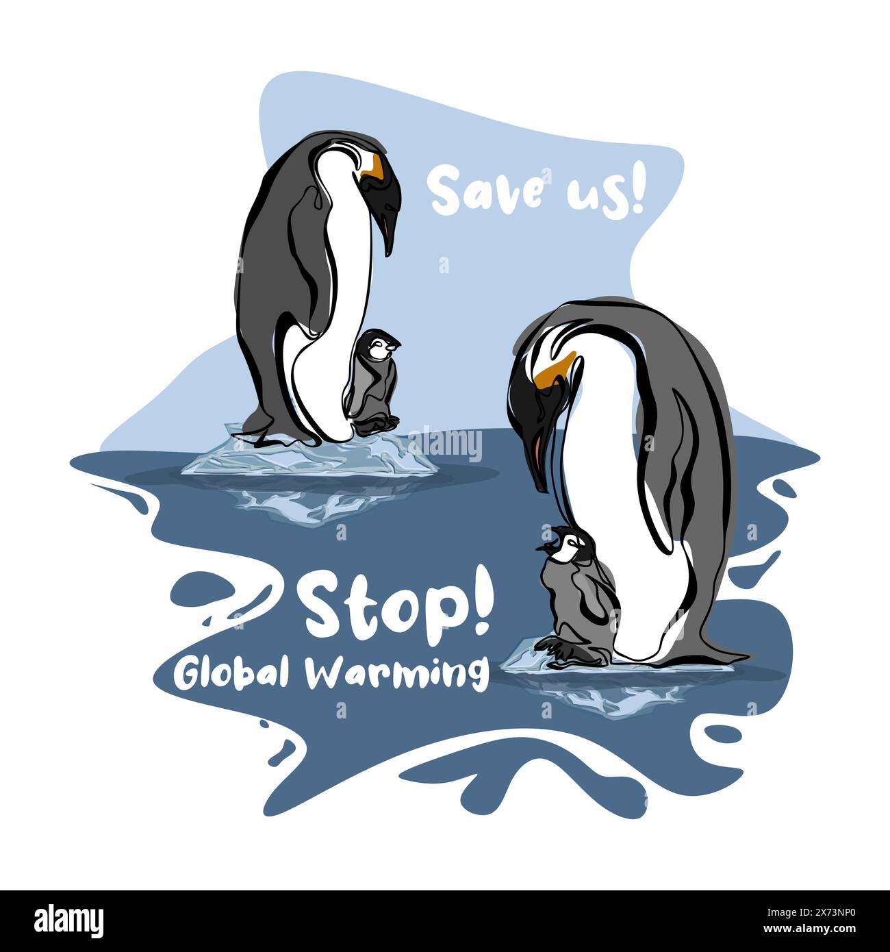 Global warming poster design. Ecological catastrophe. Save Arctic and