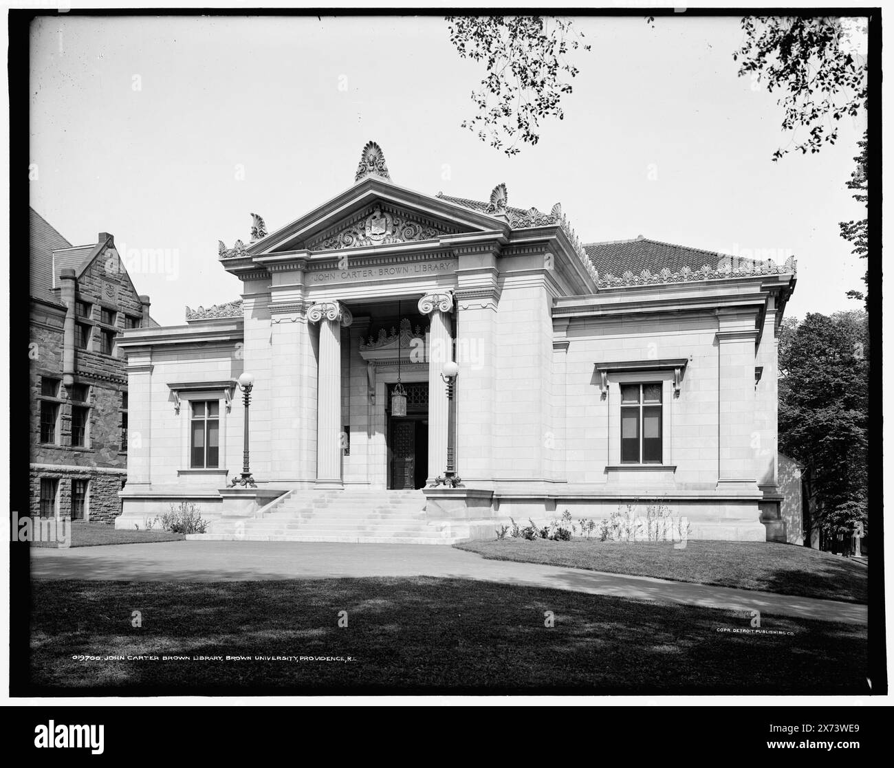 John Carter Brown Library, Brown University, Providence, R.I., '3230' on negative., Detroit Publishing Co. no. 019700., Gift; State Historical Society of Colorado; 1949,  Universities & colleges. , Libraries. , United States, Rhode Island, Providence. Stock Photo