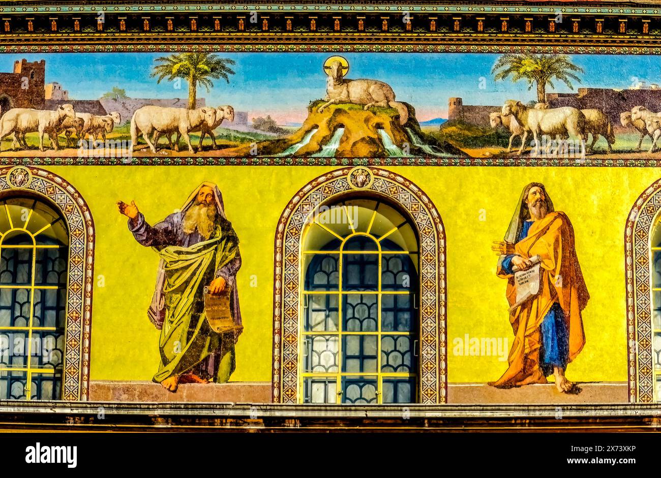 Disciples Lamb Mosaics Facade Papal Basilica Saint Paul Beyond Walls ...