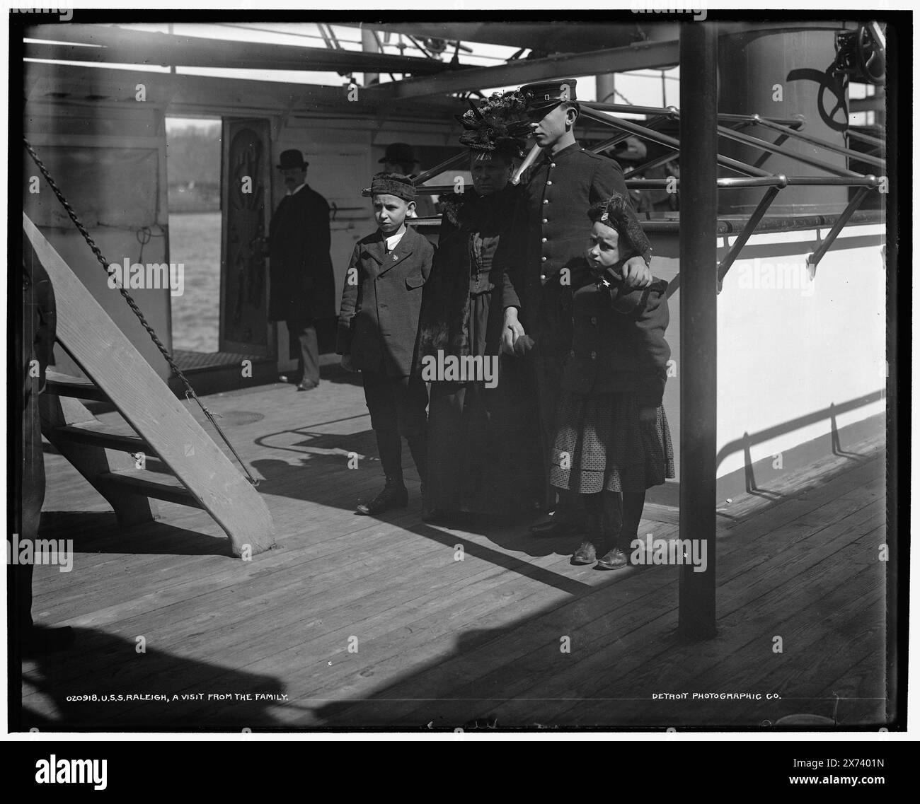 U.S.S. Raleigh, a visit from the family, Detroit Publishing Co. no ...
