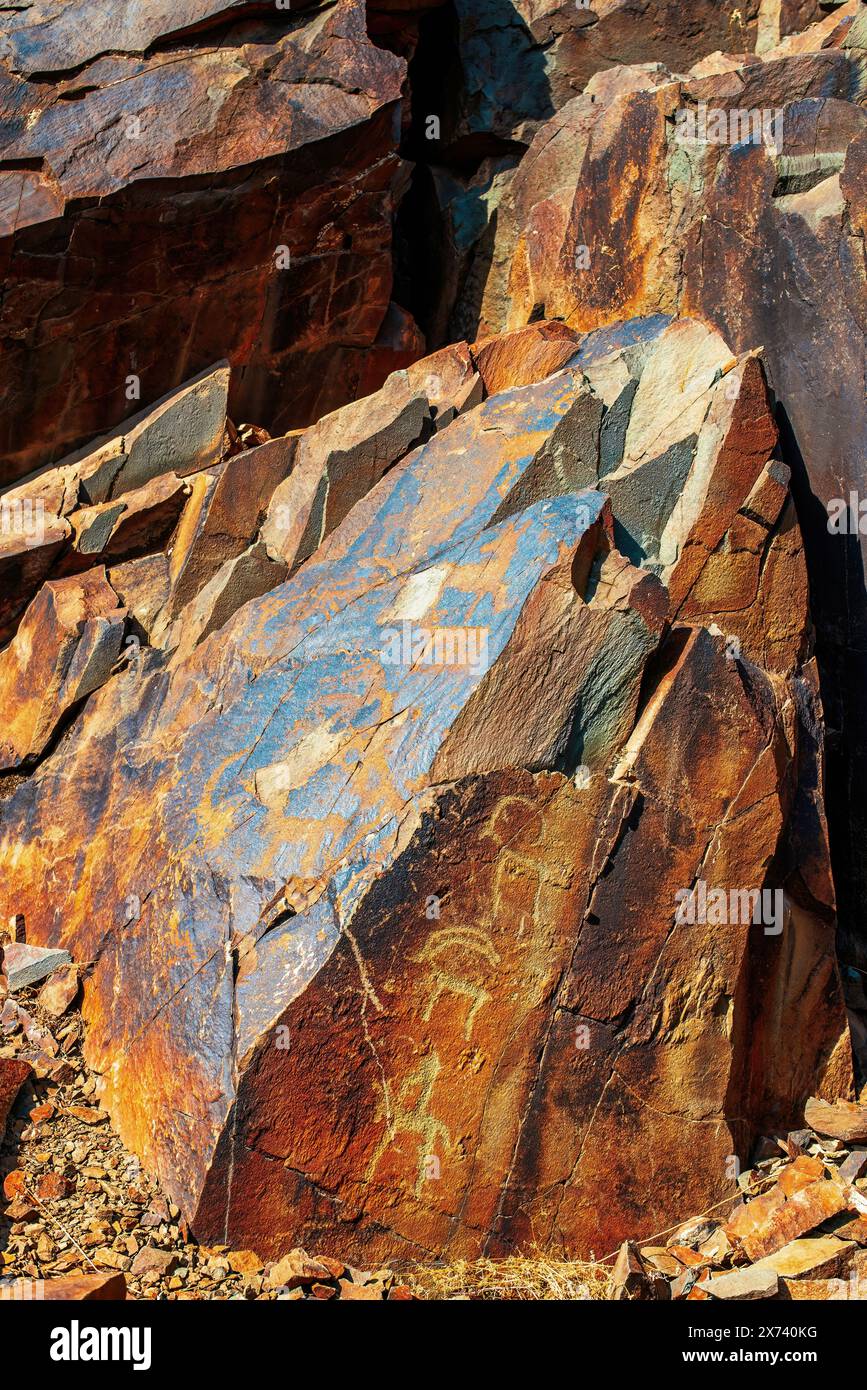 Ancient petroglyphs of Karasay gorge in Taraz, Jambyl Region ...