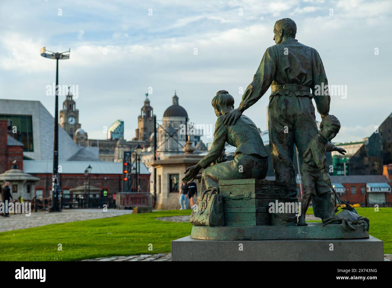 Legacy Sculpture on Liverpool waterfront, Merseyside, England Stock ...