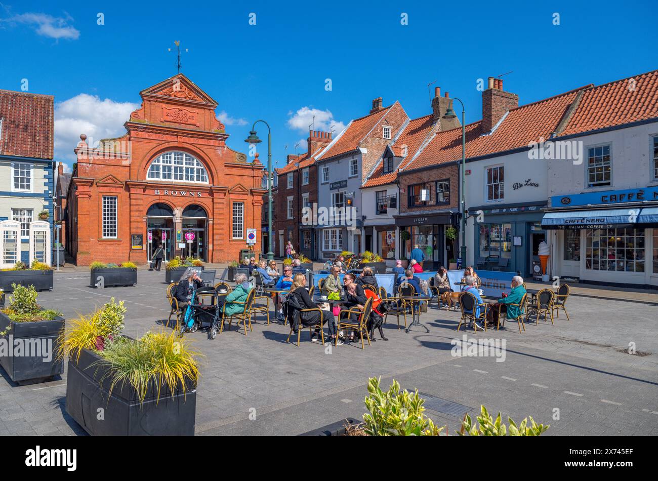View of Saturday Market, Beverley, Yorkshire, England, UK Stock Photo