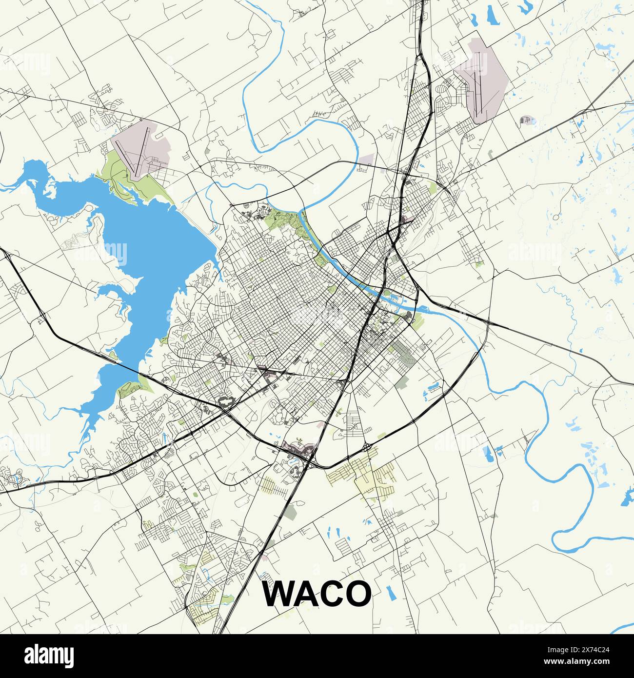 Waco, Texas, USA map poster art Stock Vector Image & Art Alamy