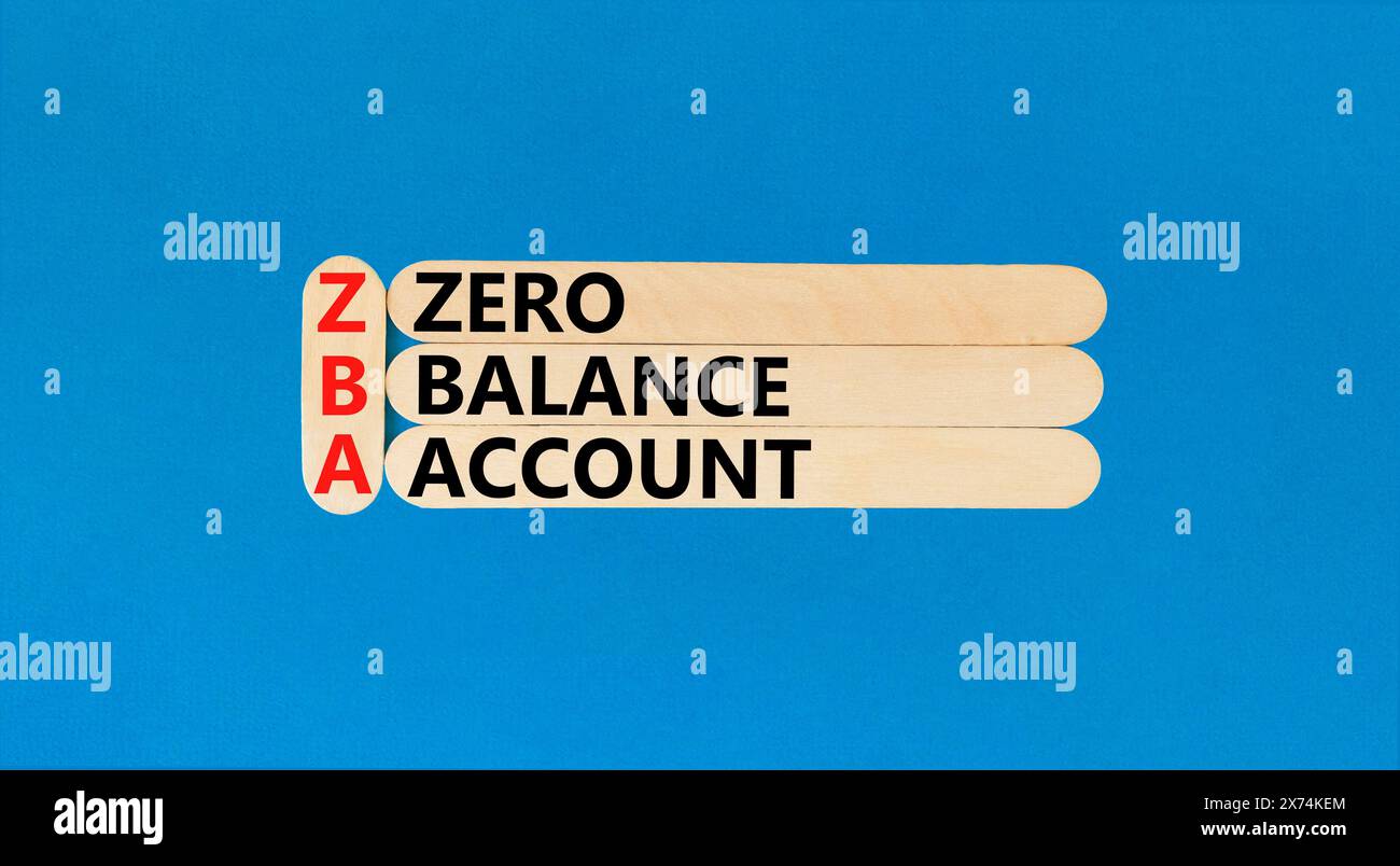 Zba Icon ZBA zero balance account symbol. Concept words ZBA zero balance account ...