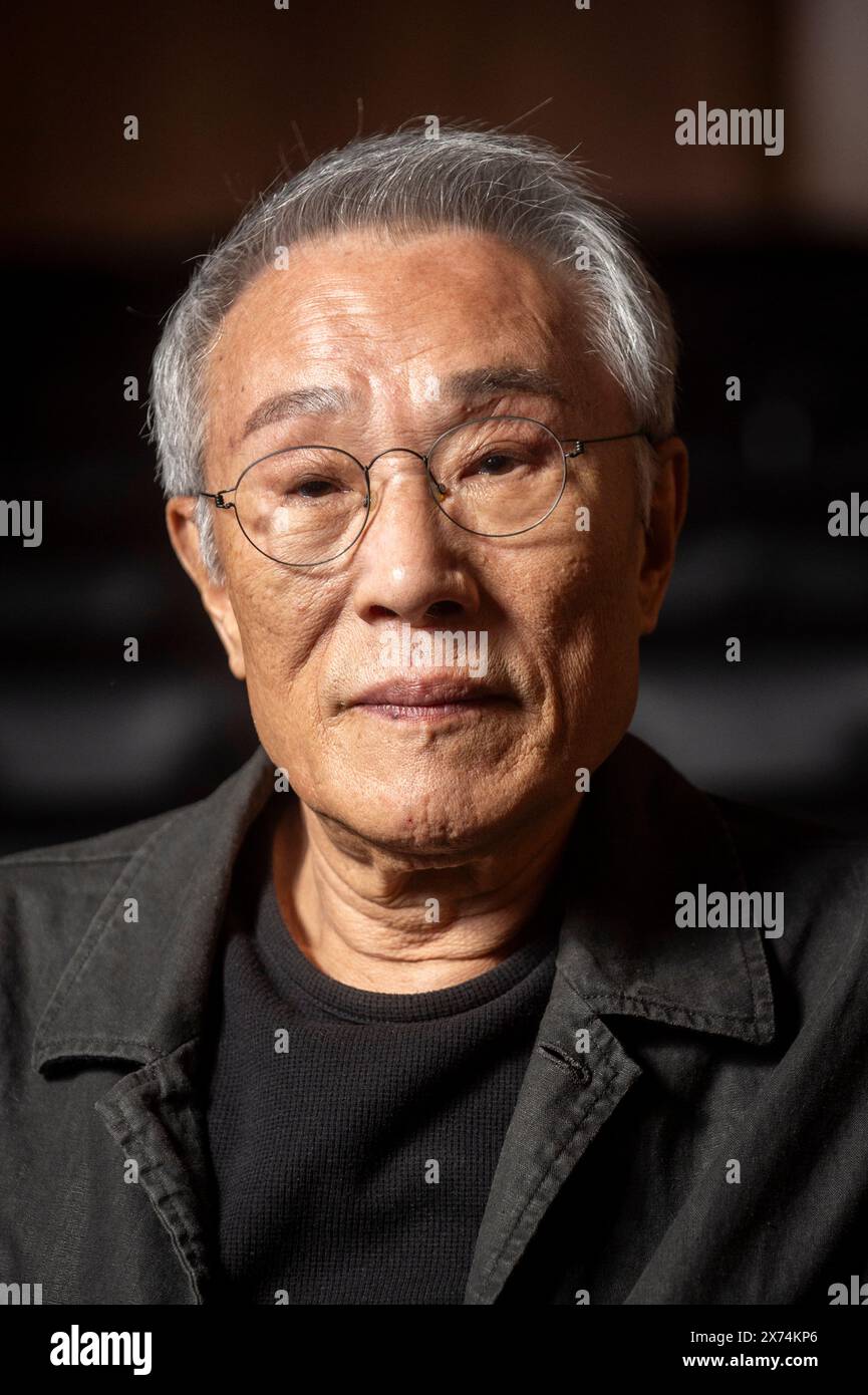 London, UK.  17 May 2024. Author Hwang Sok-yong (Korean) for ‘Mater 2-10’at a photocall for The International Booker Prize Shortlist at the Southbank Centre, ahead of the winner being announced on 21 May at Tate Modern.  The prize celebrates novelists and short-story writers from around the world as well as the art of translation by shining a light on the best translated fiction with the winning author and translator sharing the £50,000 prize equally.  Credit: Stephen Chung / Alamy Live News Stock Photo