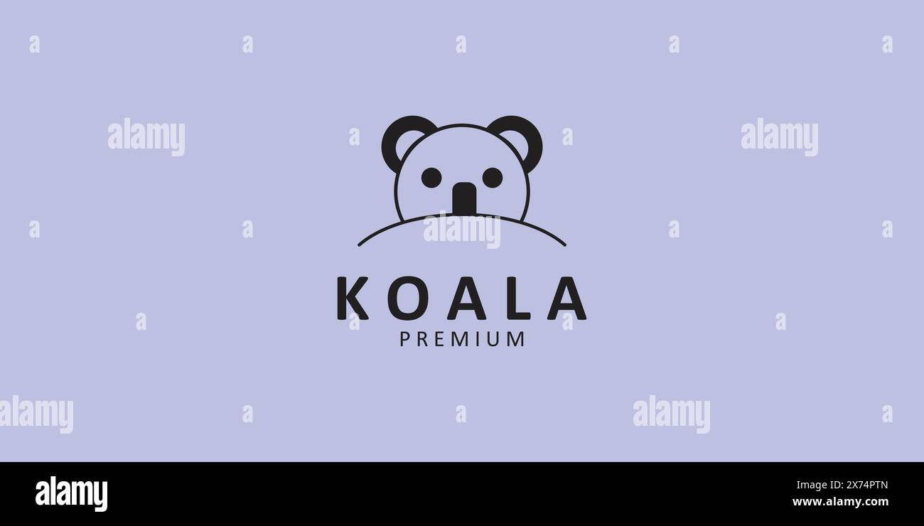 koala head line logo vector icon illustration minimalist design Stock ...