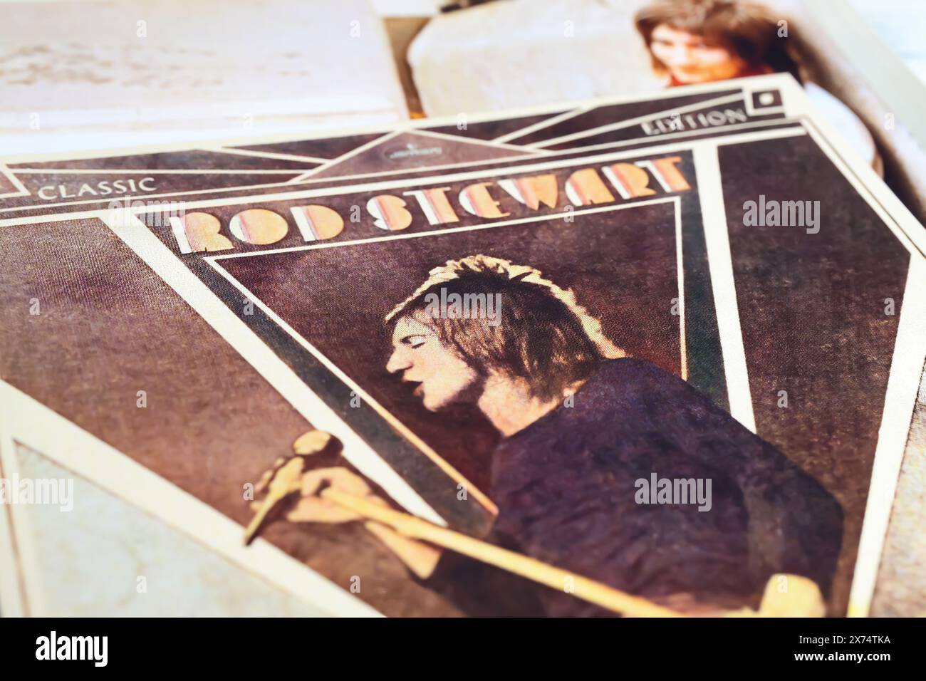 Viersen Germany May 9 2024 Closeup Of British Singer Rod Stewart Album Cover Every Picture 1827