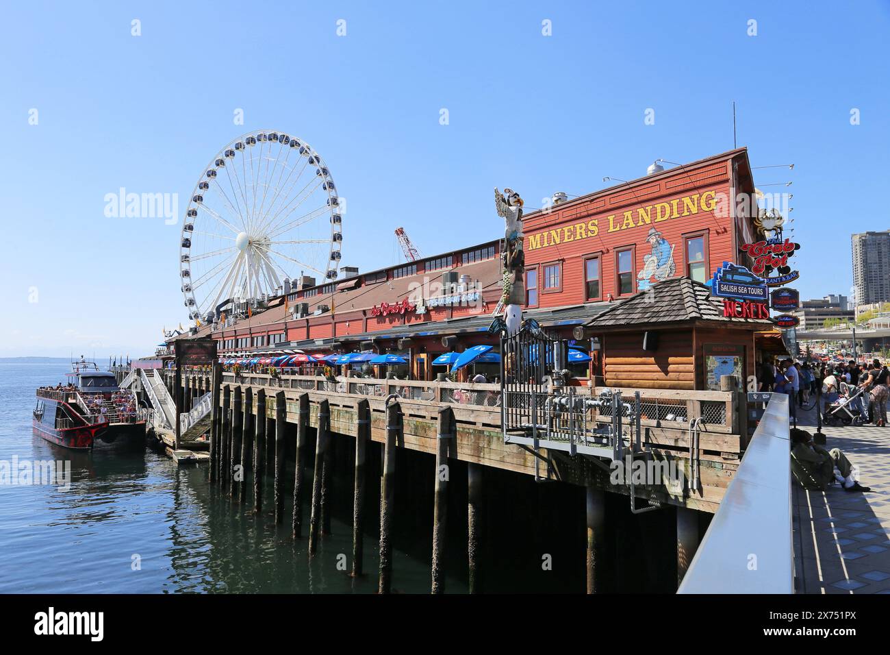 Miners Landing and Great Wheel, Pier 57, Waterfront, Alaskan Way ...