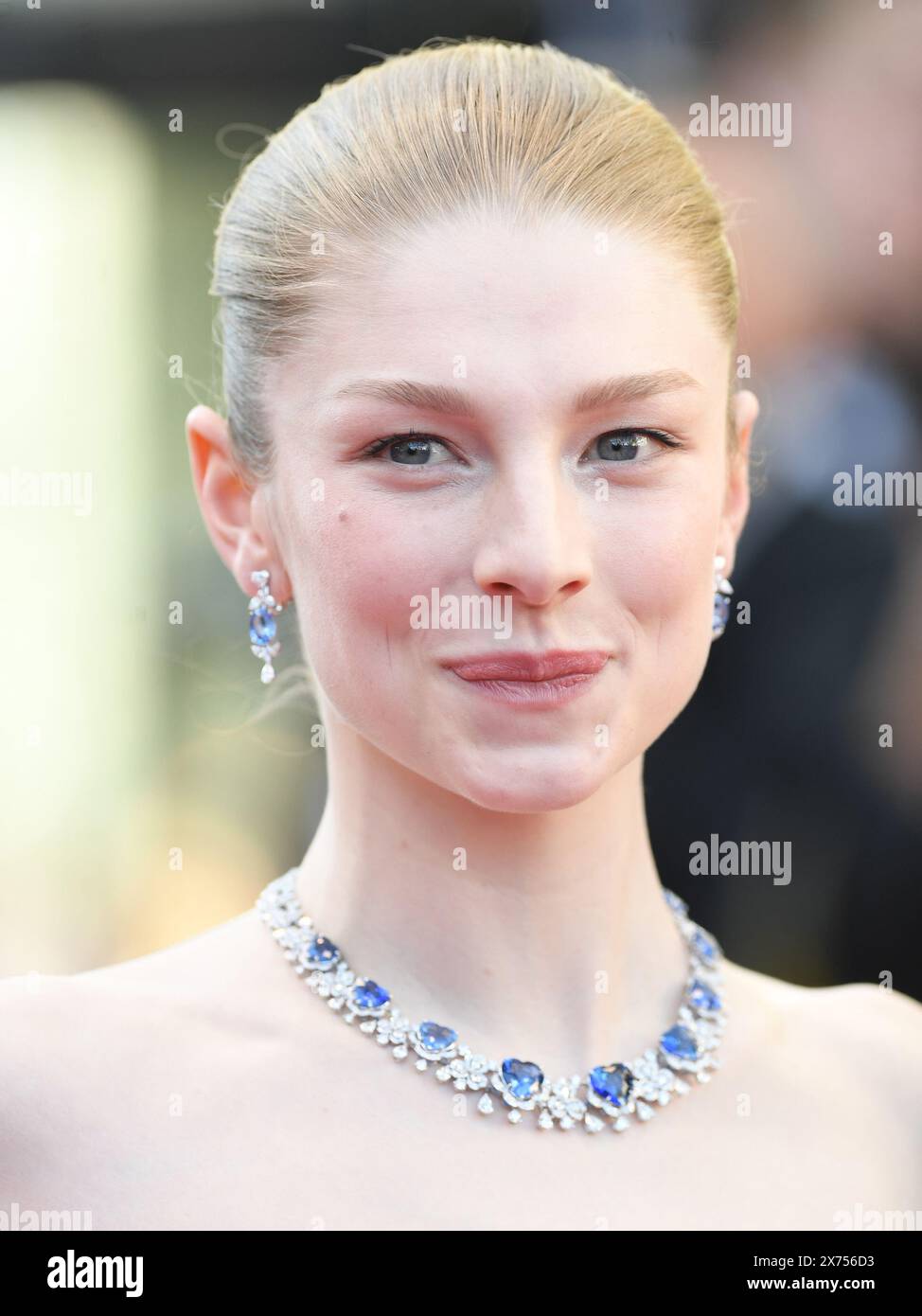 American actress Hunter Schafer attends the premiere of Kinds Of Kindness at the 77th Cannes