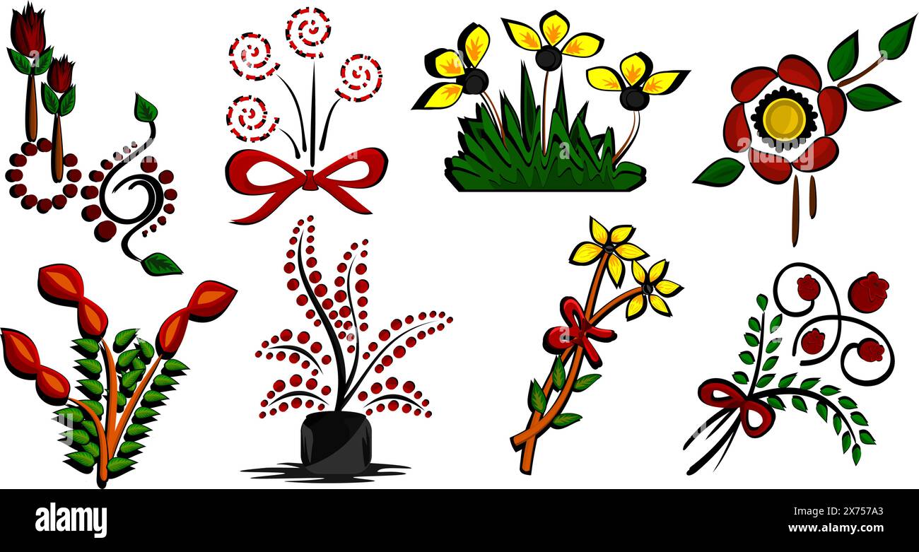 Flowers Vector Art Collection for Designers. Stock Vector