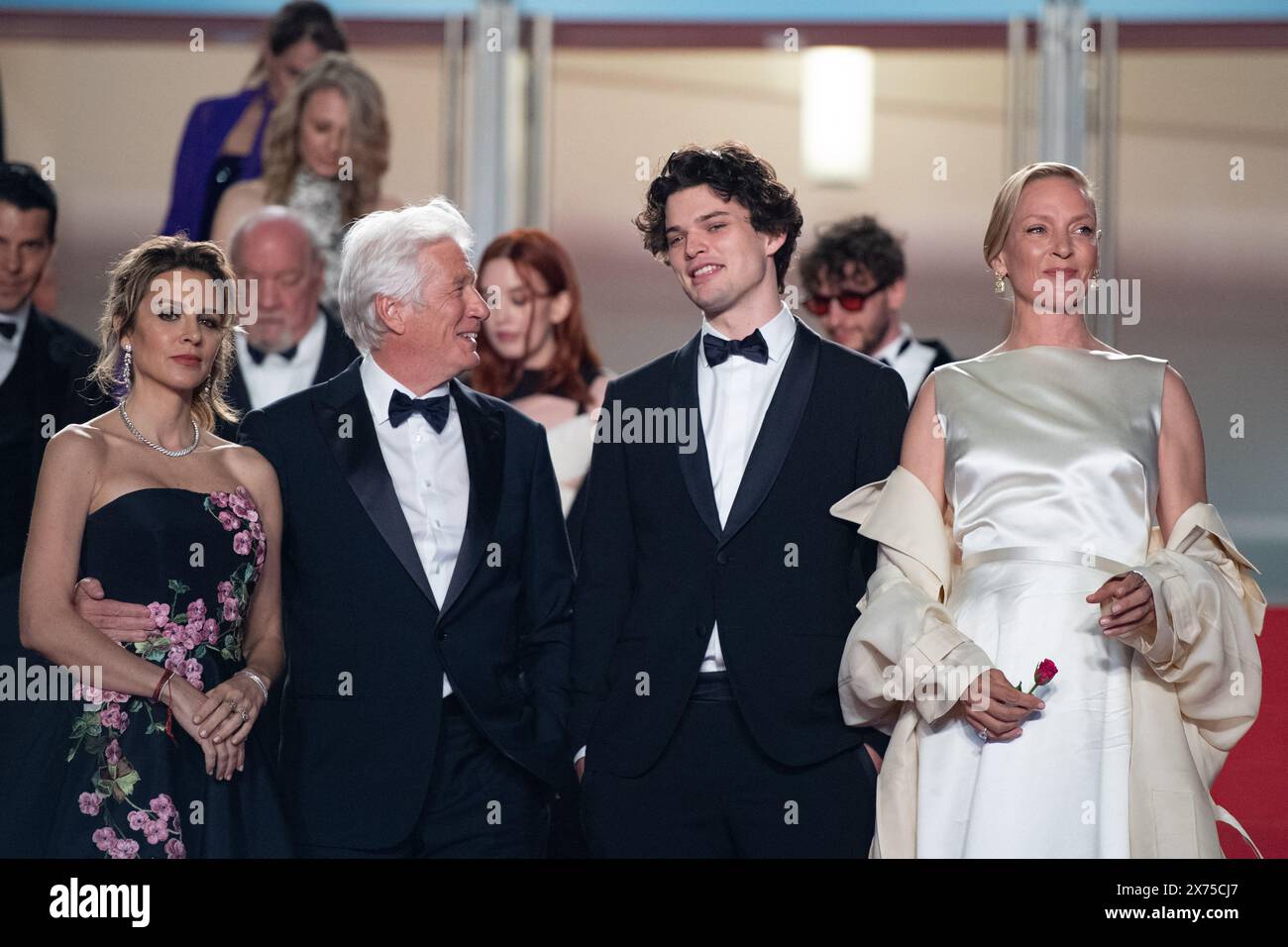 Cannes, France. 17th May, 2024. Richard Gere, Homer James Jigme Gere and Uma Thurman attending the Oh Canada Premiere as part of the 77th Cannes International Film Festival in Cannes, France on May 17, 2024. Photo by Aurore Marechal/ABACAPRESS.COM Credit: Abaca Press/Alamy Live News Stock Photo
