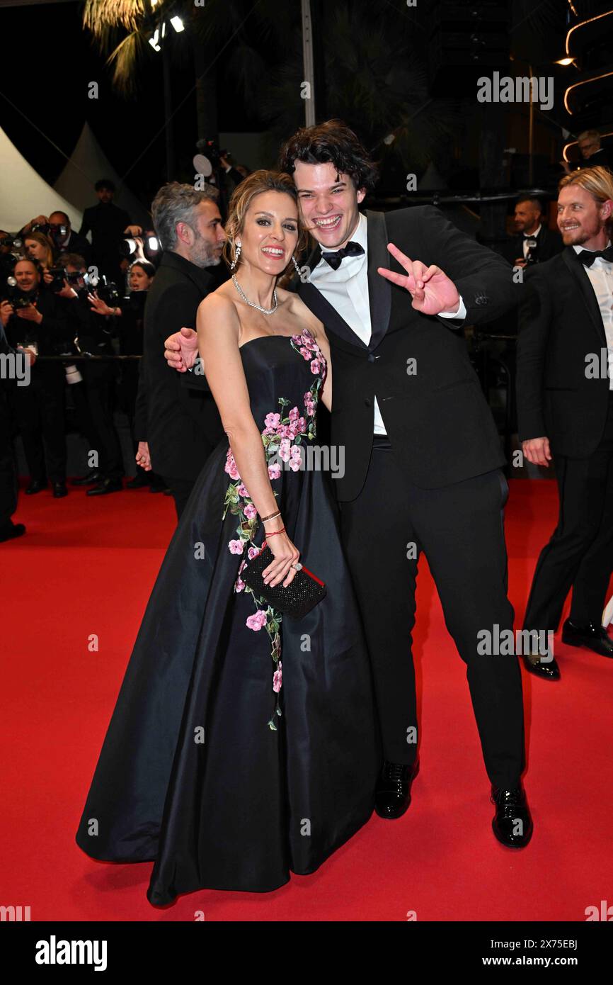Cannes, France. 18th May, 2024. Cannes, 77th Cannes Film Festival 2024, Red Carpet of the film 'Oh, Canada' In the photo: Homer James Jigme Gere, Alejandra Silva Credit: Independent Photo Agency/Alamy Live News Stock Photo