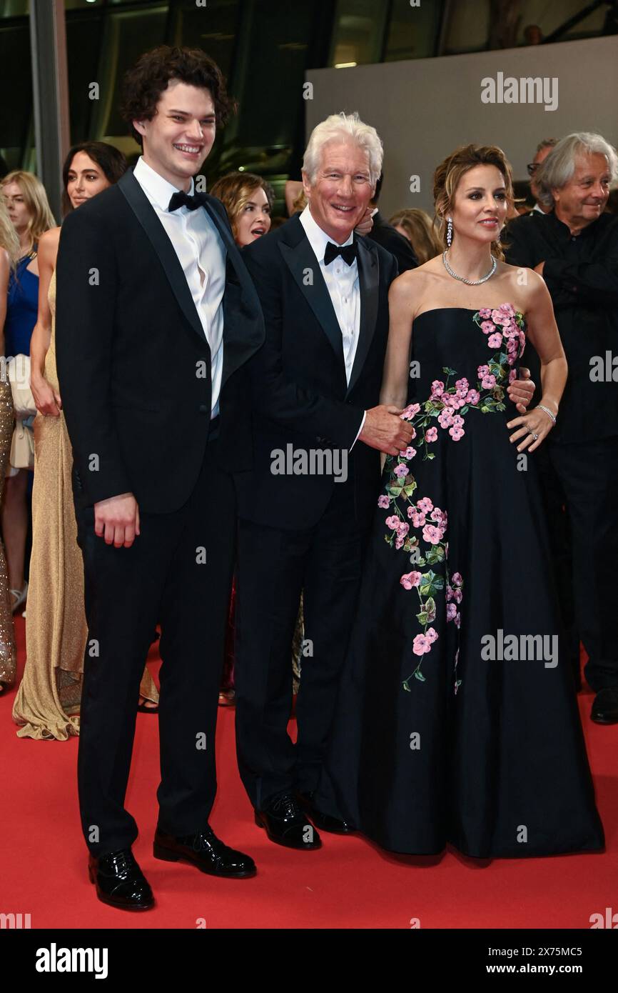 Cannes, France. 17th May, 2024. Homer James Jigme Gere, Richard Gere and Alejandra Silva attending the Oh Canada Premiere as part of the 77th Cannes International Film Festival in Cannes, France on May 17, 2024. Photo by Aurore Marechal/ABACAPRESS.COM Credit: Abaca Press/Alamy Live News Stock Photo