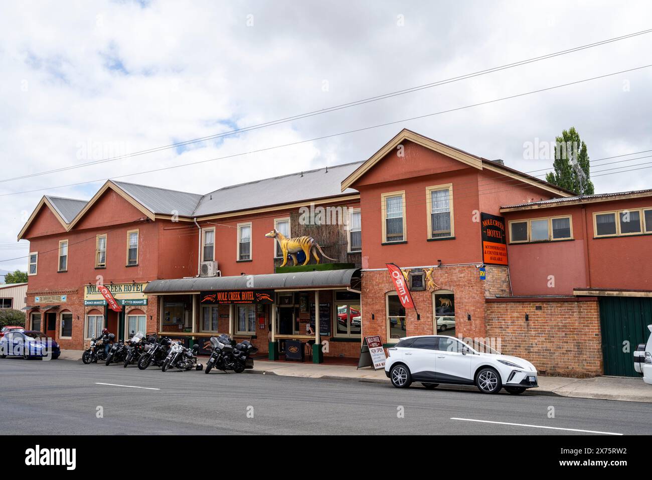 The historic Mole Creek Hotel and Tassie Tiger Bar, Mole Creek Tasmania Stock Photo Alamy