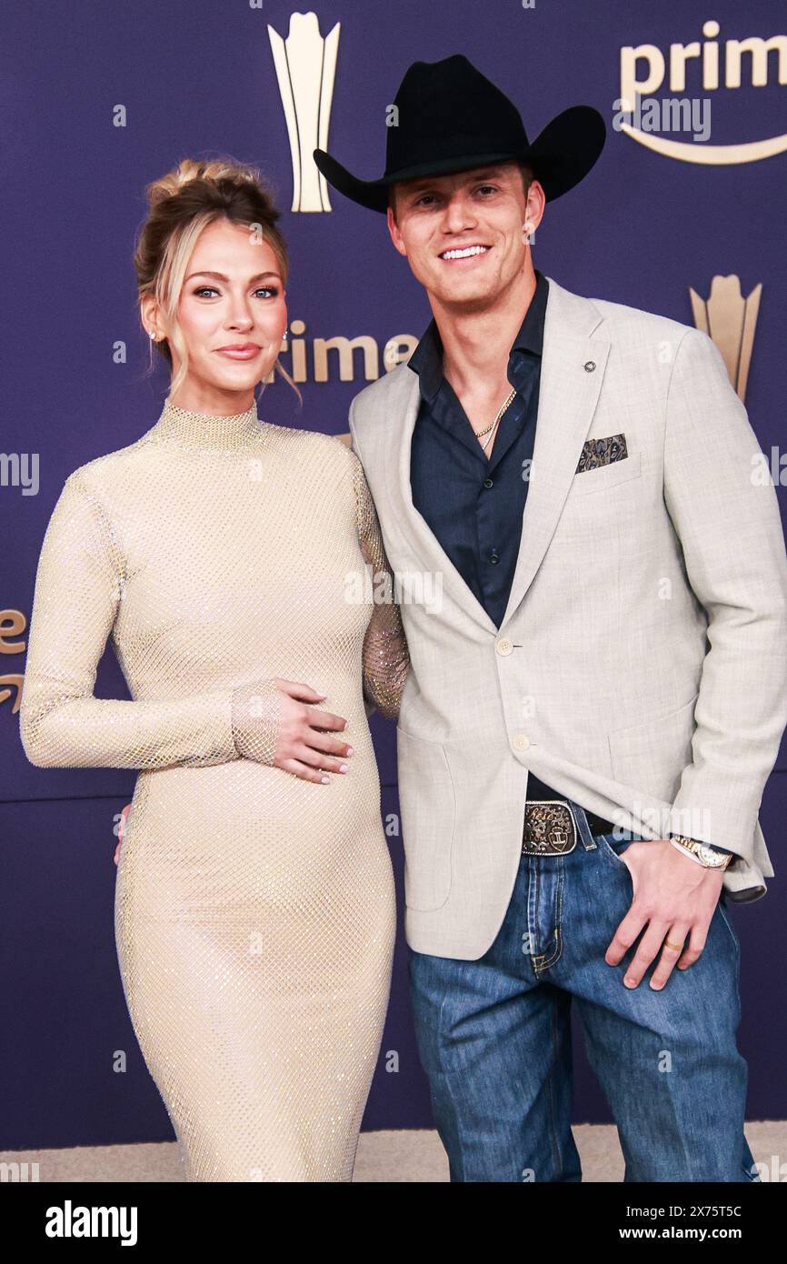 Parker McCollum, Hallie Ray Light McCollum attend the 59th Academy of