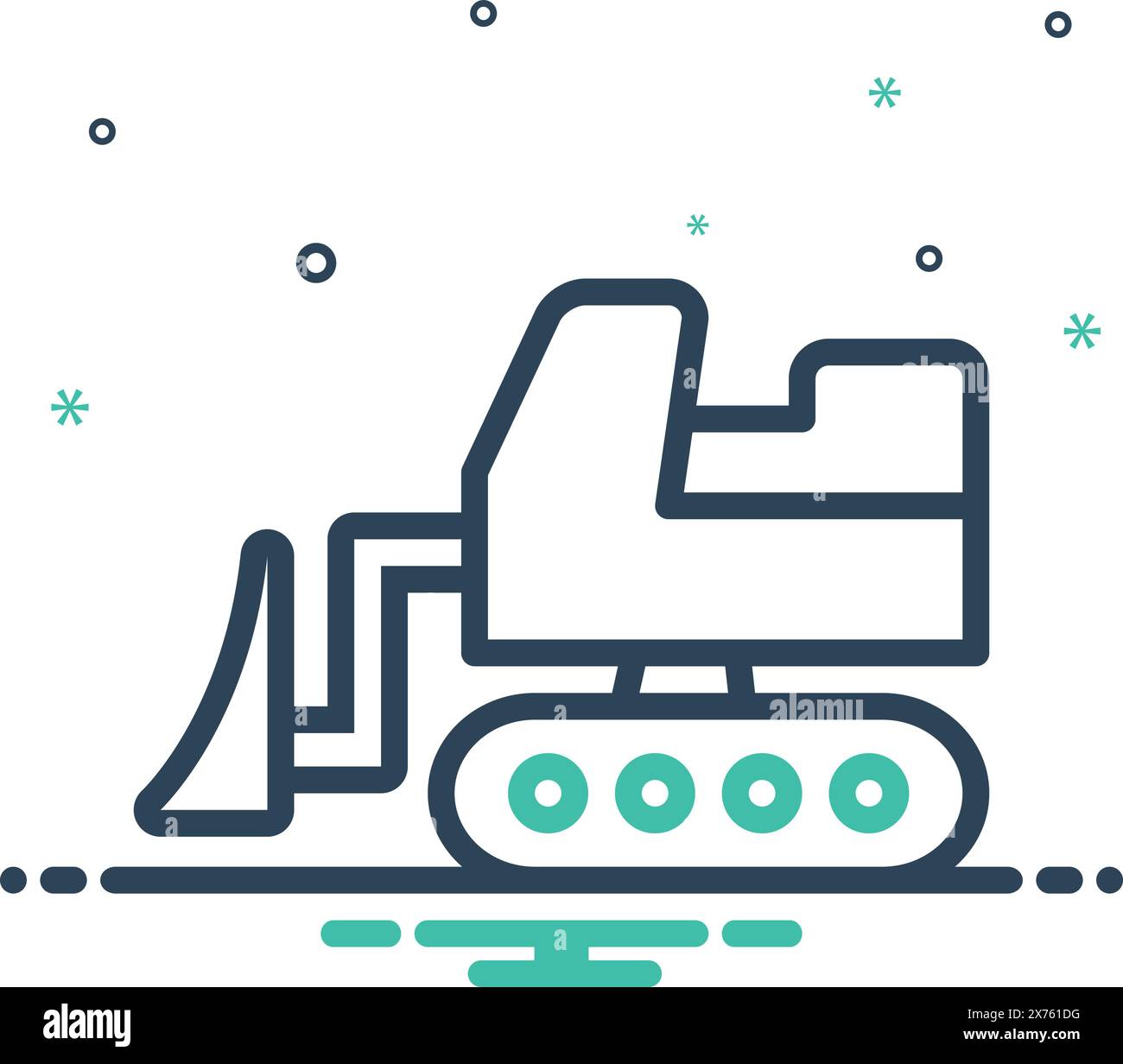 Icon for bulldozer, linear Stock Vector