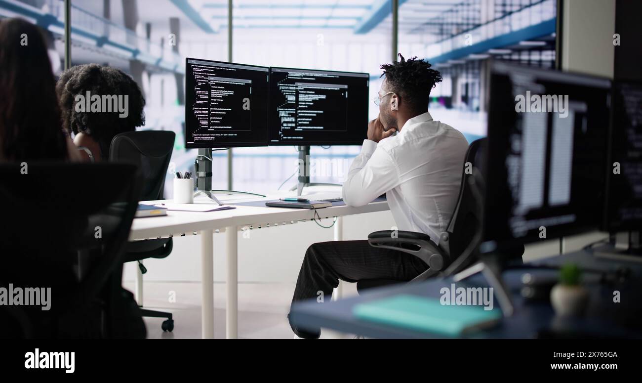 Agile Pair Programming And Extreme Coding. Business Software Stock Photo