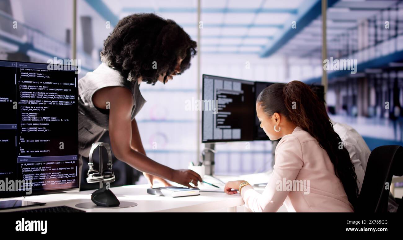 Agile Pair Programming And Extreme Coding. Business Software Stock Photo