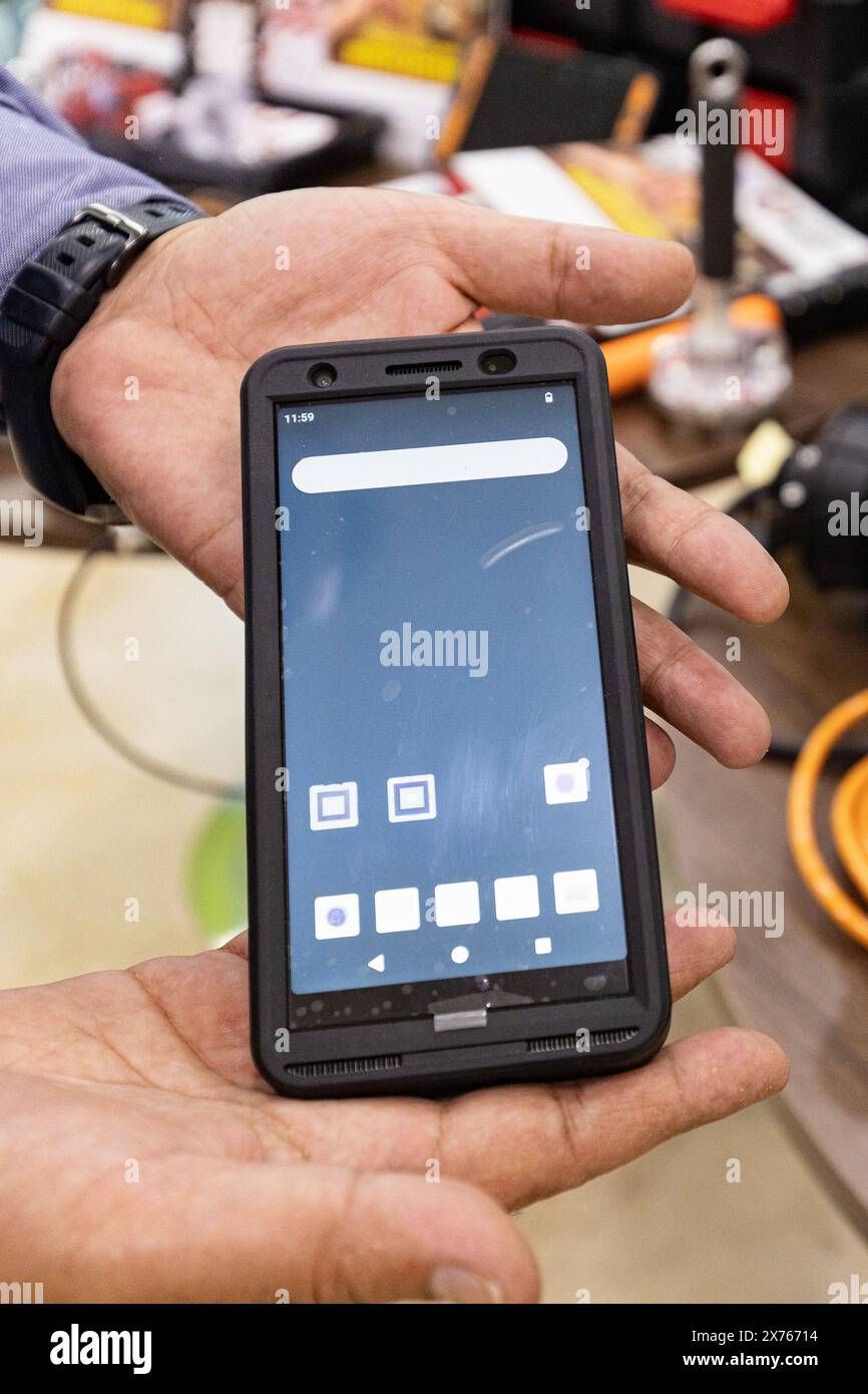 Cell phones for hazardous areas, Explosion Proof Mobile phone, intrinsically safe phone Stock