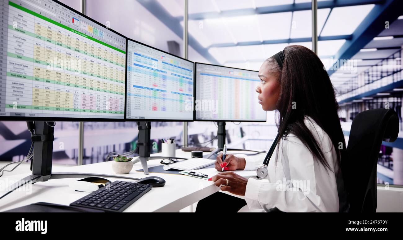Medical Coding Bill And Billing Codes Spreadsheets Stock Photo