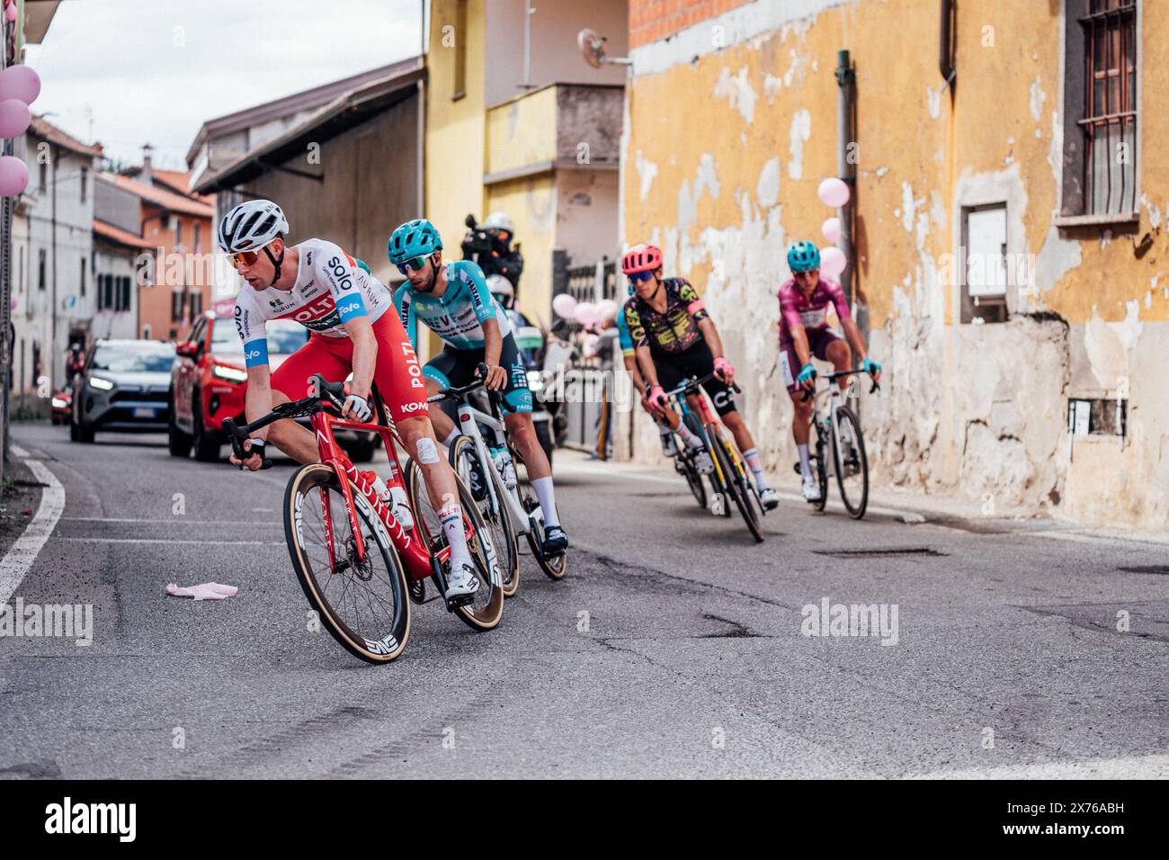 Italy. 05th May, 2024. Picture by Zac Williams/SWpix.com - 05/05/2024 - Cycling - 107th Giro d'Italia 2024 - Stage 2 - San Francesco al Campo - Santuario di Oropa ( Biella ) - Davide Bais, Polti Kometa. Credit: SWpix/Alamy Live News Stock Photo