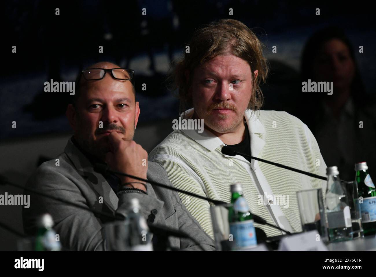 Cannes, France. 17th May, 2024. Didier Allouch, Laurence Fishburne, Aubrey Plaza, Nathalie Emmanuel, Adam Driver, Director Francis Ford Coppola, Cosima Mars, Roman Coppola, Giancarlo Esposito, Talia Shire, Jon Voight and Mihai Malaimare Jr. attend the Megalopolis press conference during the 77th annual Cannes Film Festival at Palais des Festivals on May 17, 2024 in Cannes, France. Photo by Cyril Pecquenard/Pool/ABACAPRESS.COM Credit: Abaca Press/Alamy Live News Stock Photo