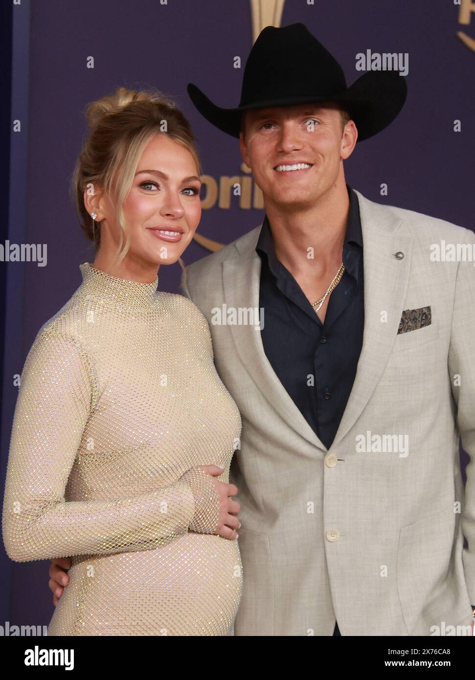 Parker McCollum, Hallie Ray Light McCollum attend the 59th Academy of