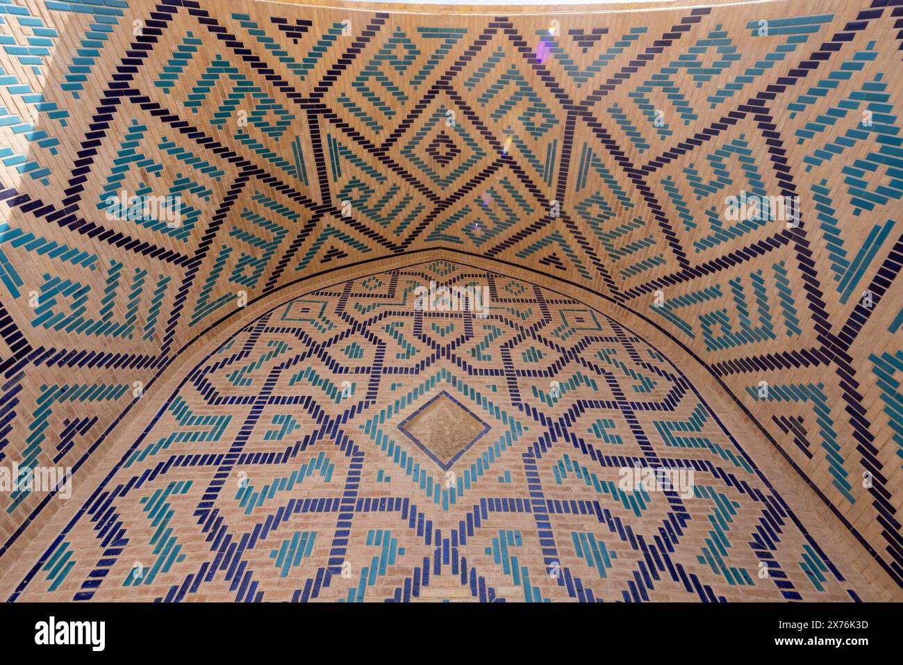 detail of tilework of Timurid Askhab or Ashab iwan, 15th century, Merv, Turkmenistan Stock Photo