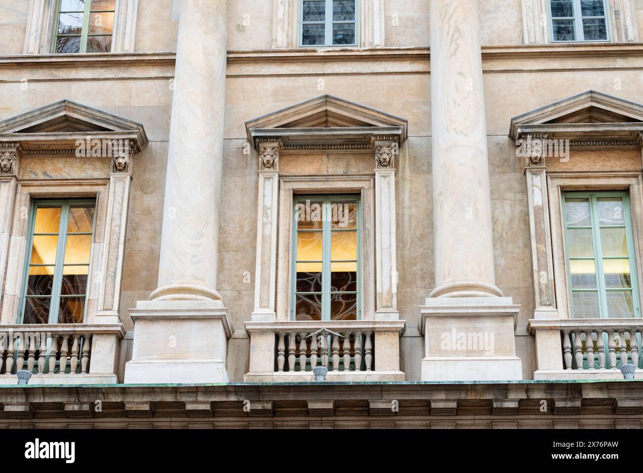 classical building facade with columns and windows Stock Photo - Alamy