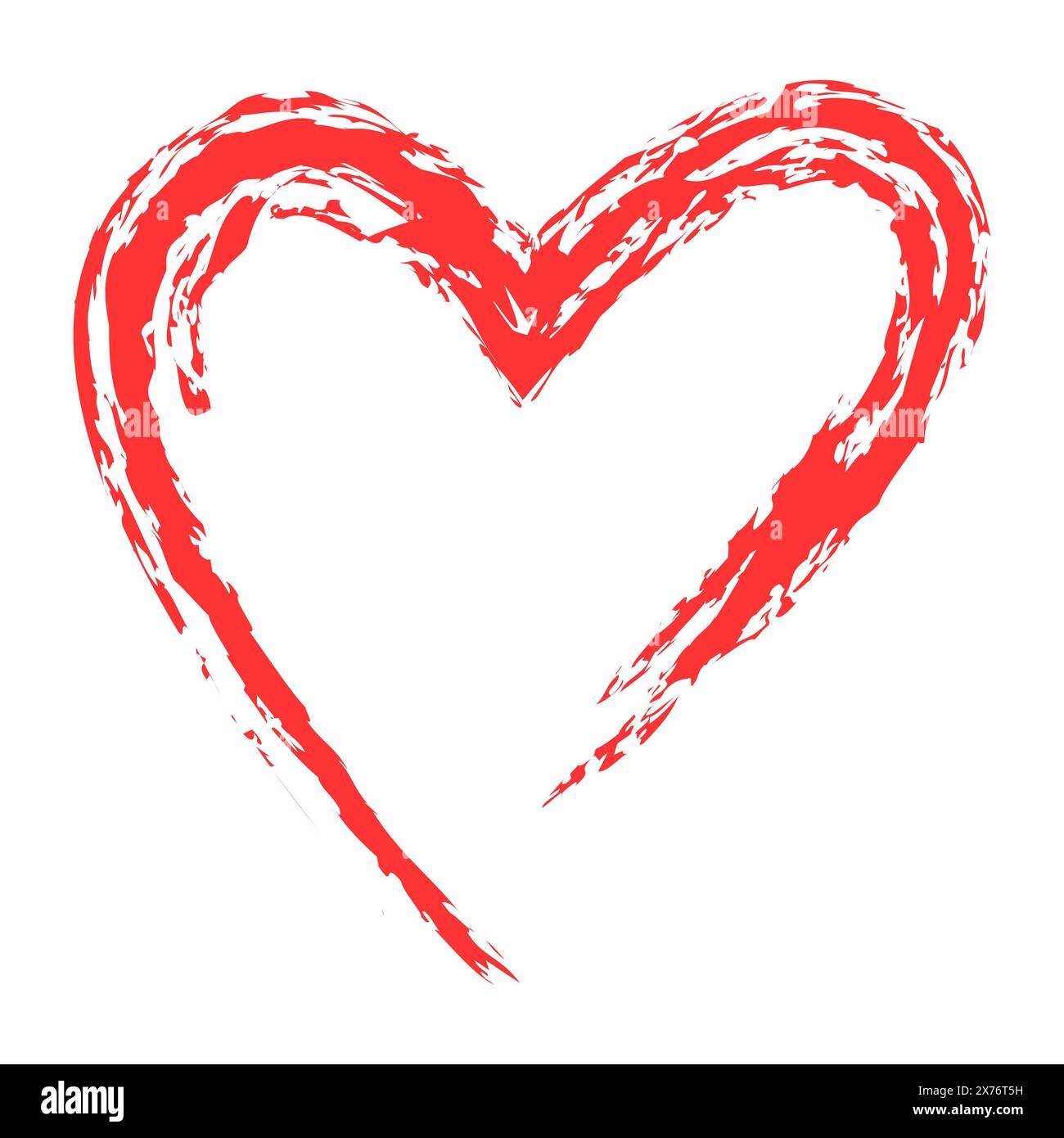 One red heart on white background, illustration Stock Photo - Alamy