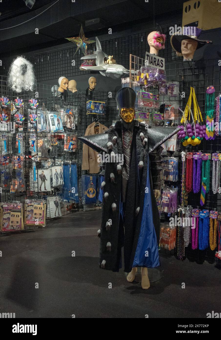 The interior of the Halloween Adventure, a costume and tchotchke shop