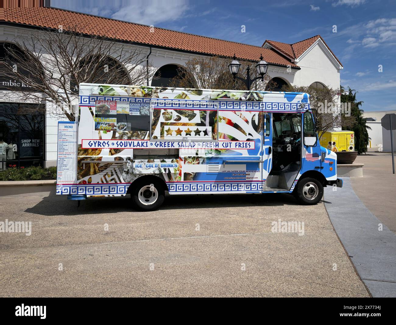 A colorful food truck selling gyros, souvlaki and other Greek Foods. At ...