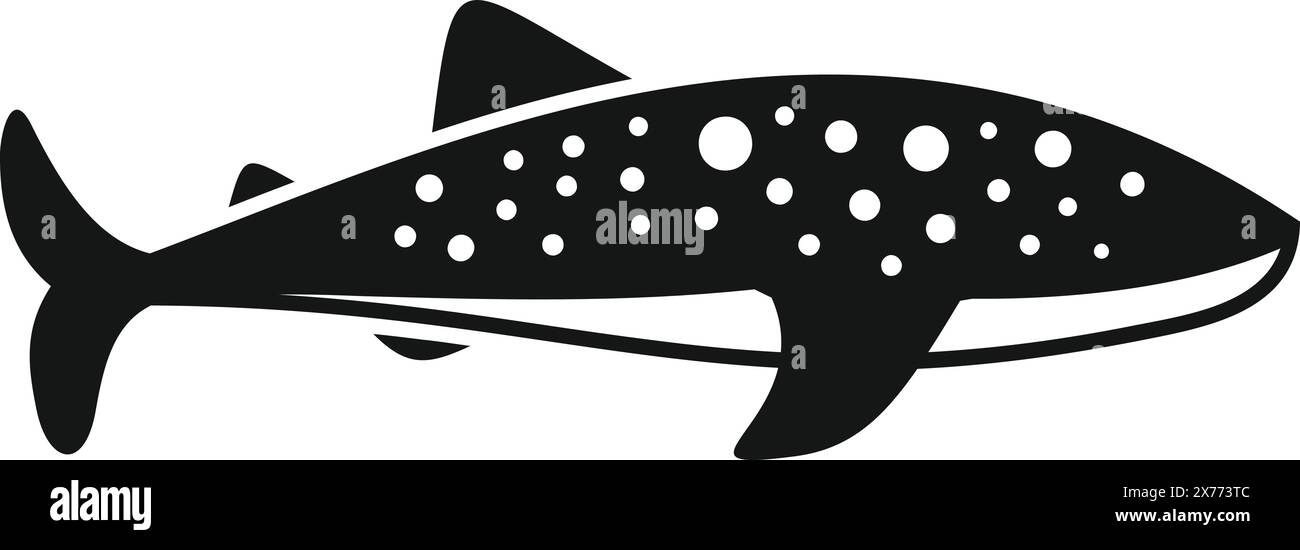 Simple Black And White Illustration Of A Shark With Spots Perfect For Simple black and white illustration of a shark with spots perfect for