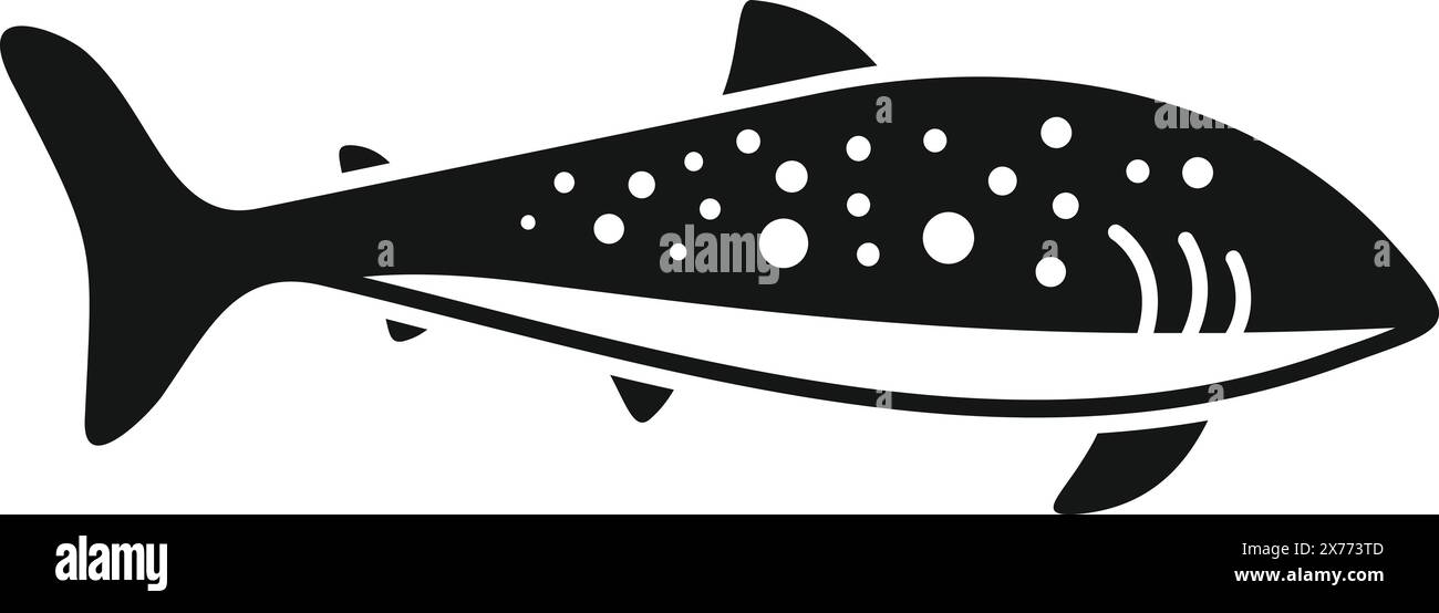 Black and white illustration of a fish with spots, suitable for various ...